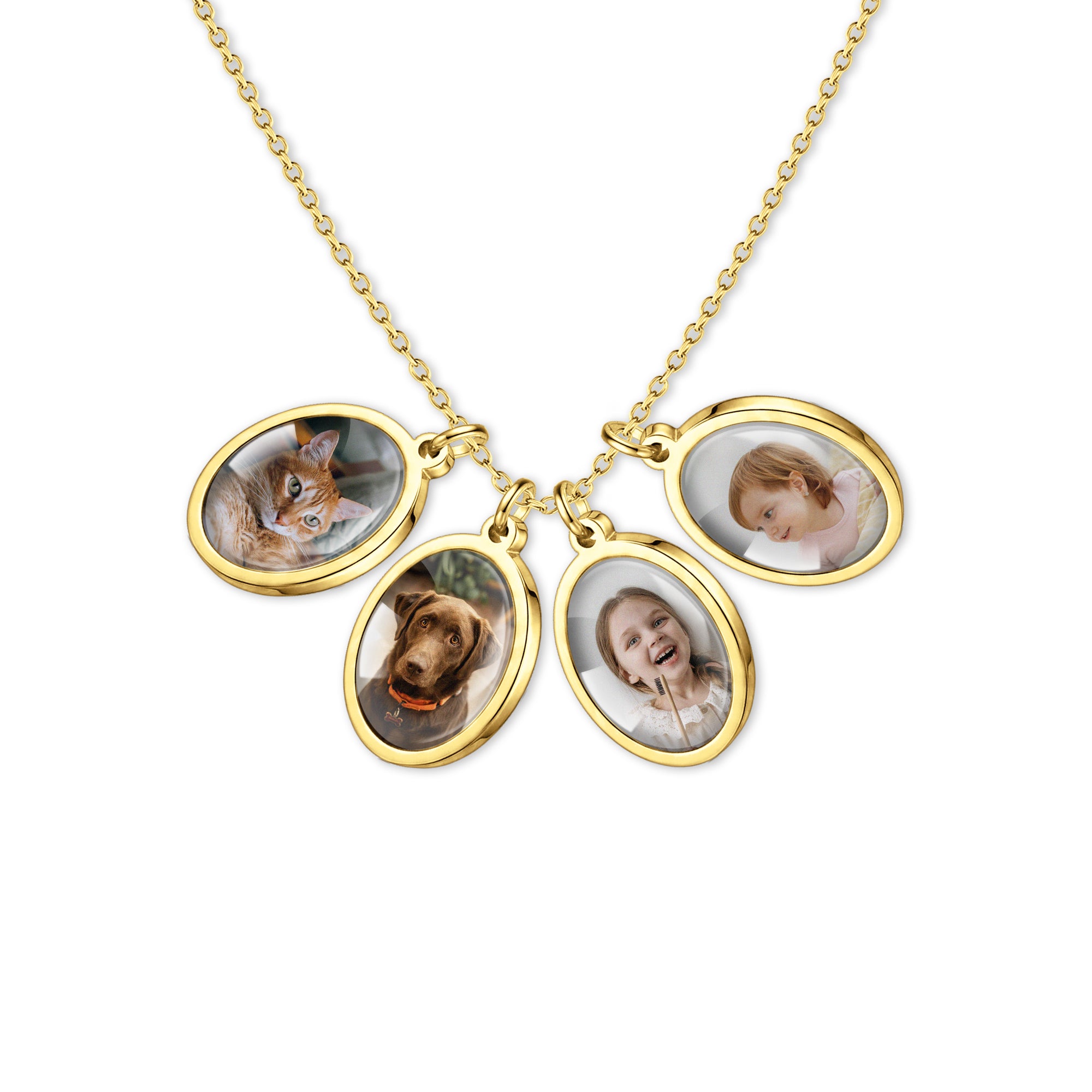 Oval Pet Photo Necklace with Glass Dome Cab