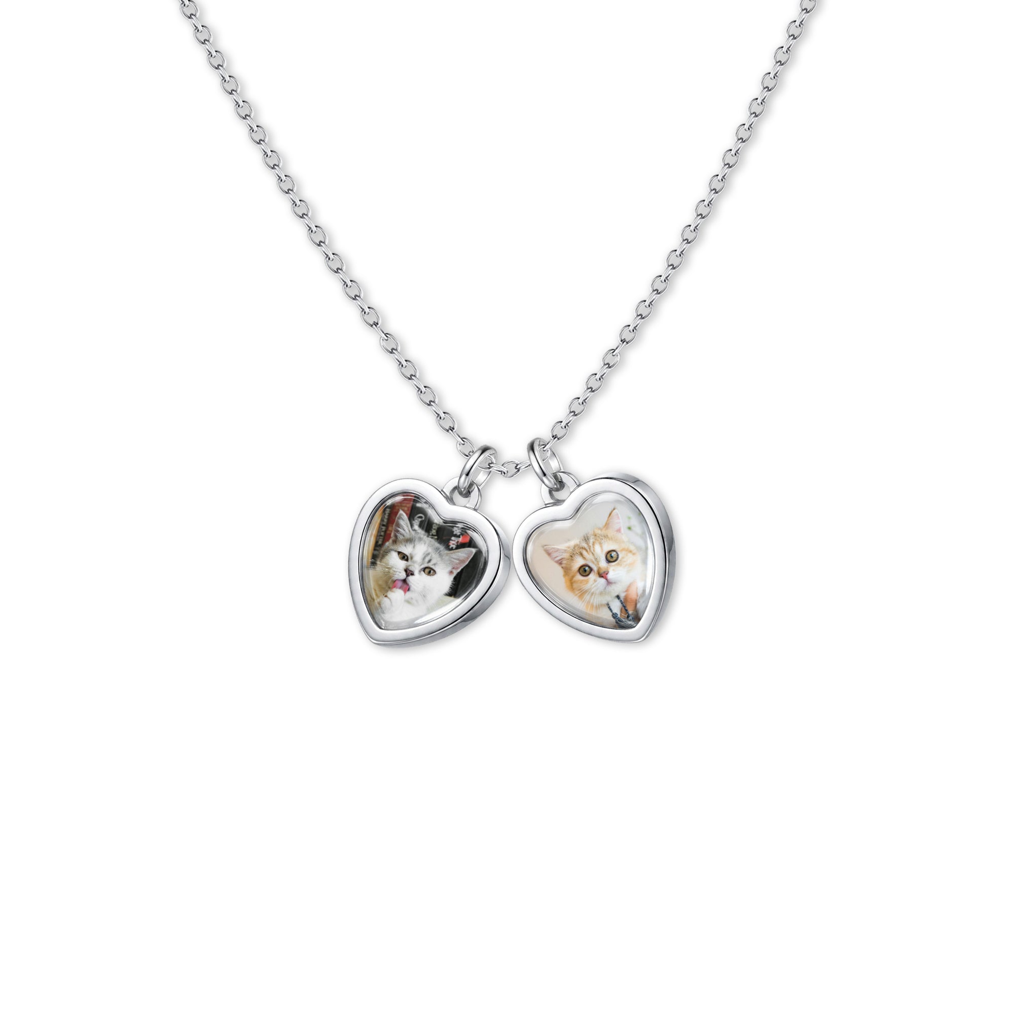 Heart Photo Necklace with Glass Dome Cab