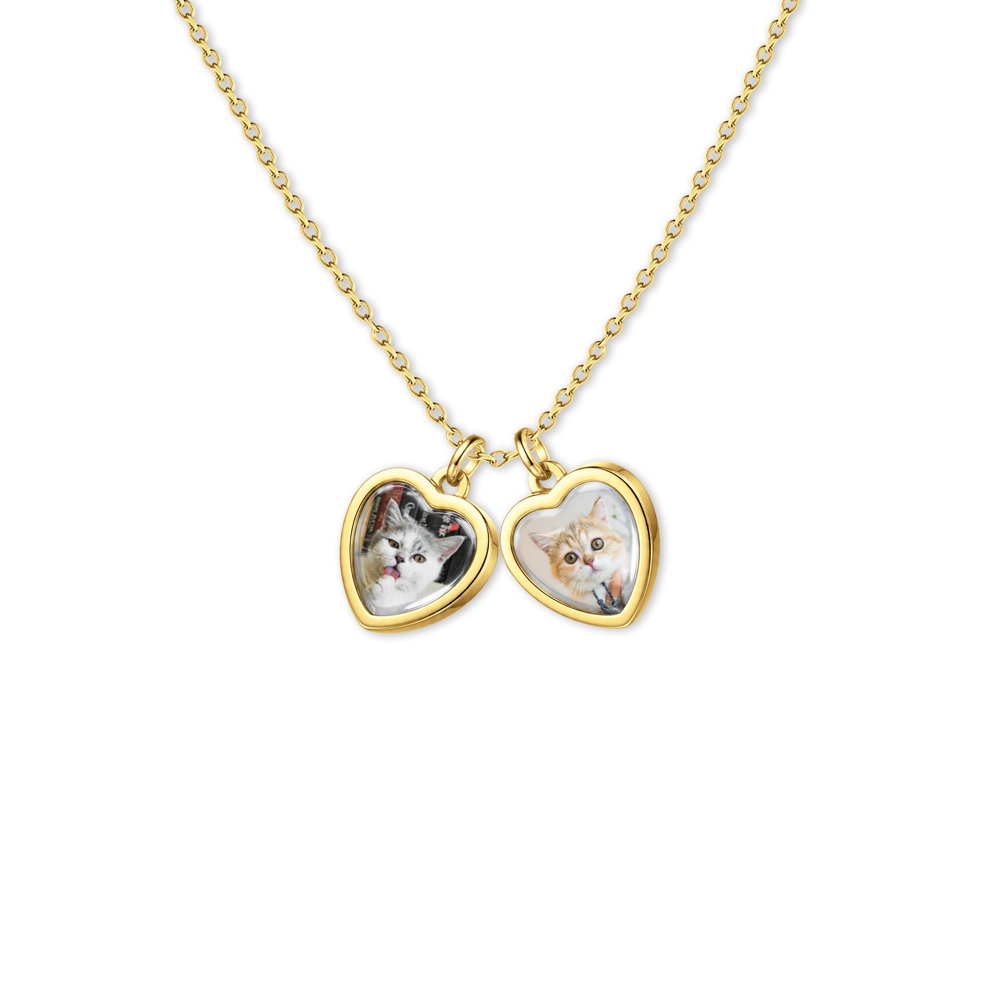 Heart Pet Photo Necklace with Glass Dome Cab