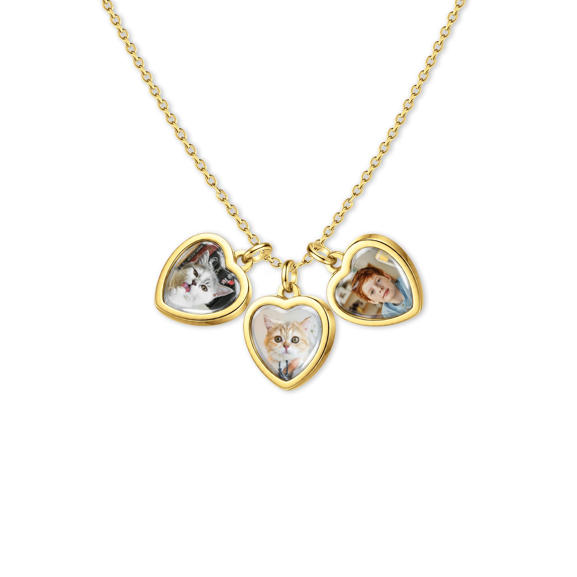 Heart Photo Necklace with Glass Dome Cab