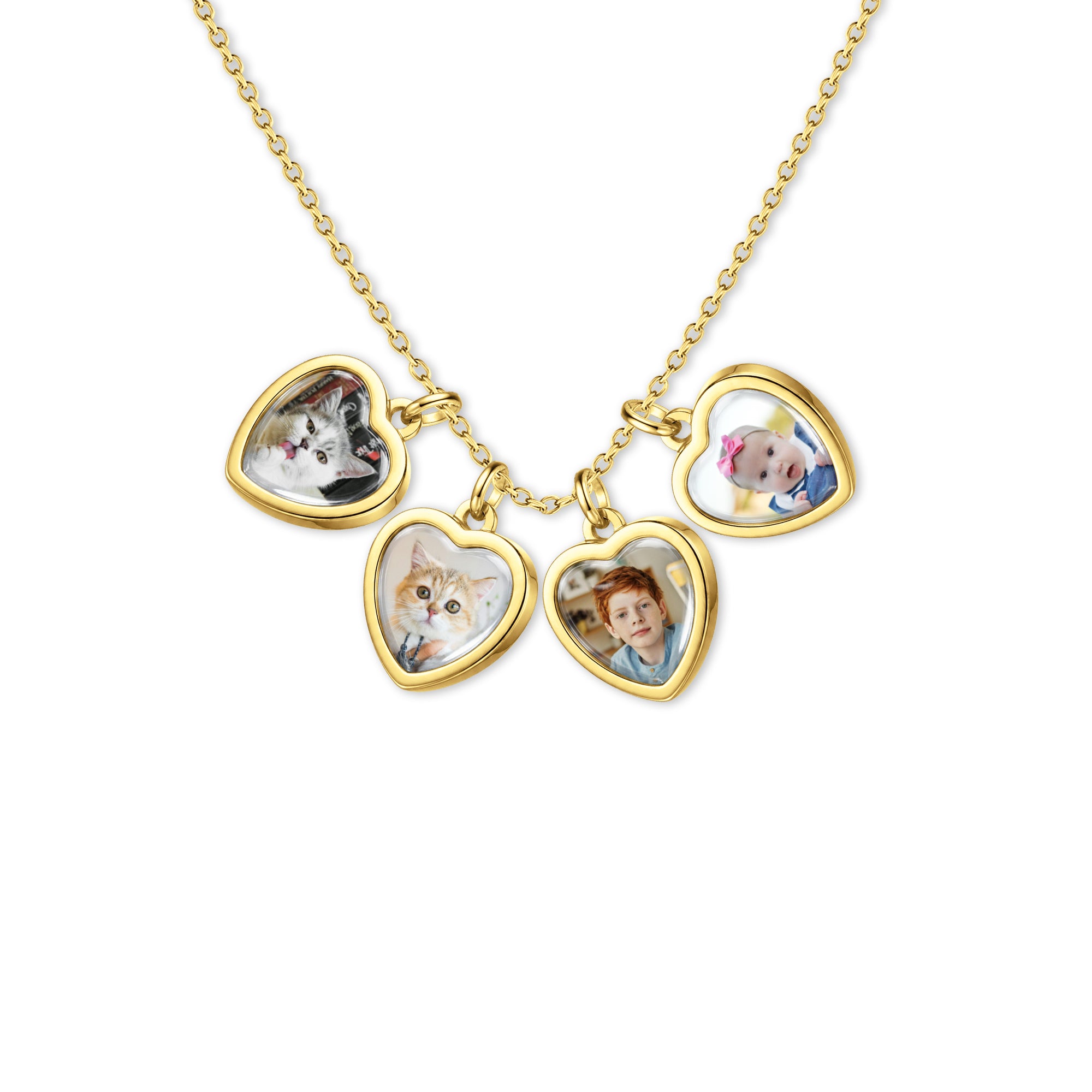 Heart Pet Photo Necklace with Glass Dome Cab