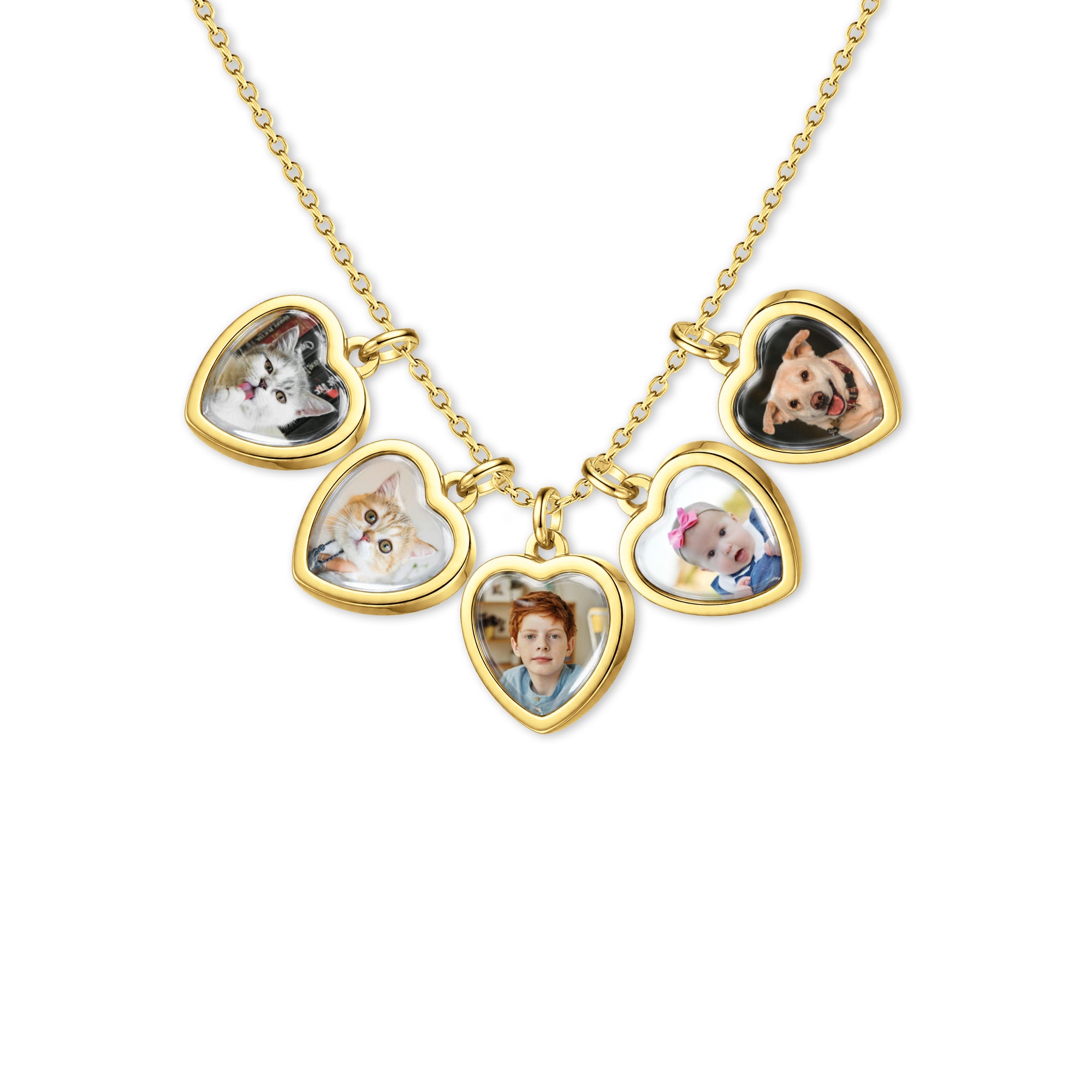 Heart Pet Photo Necklace with Glass Dome Cab