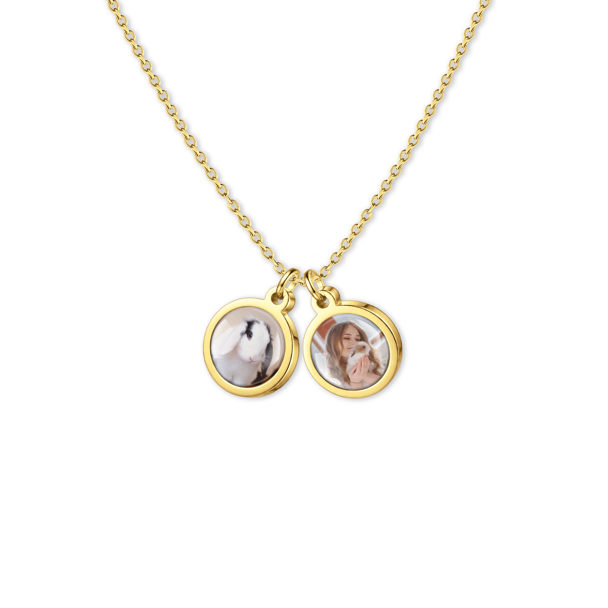 Round Pet Photo Necklace with Glass Dome Cab