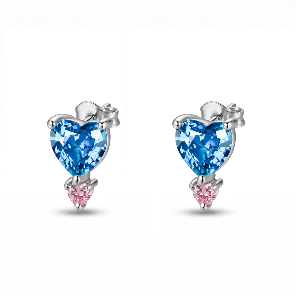 Birthstone Heart Earrings