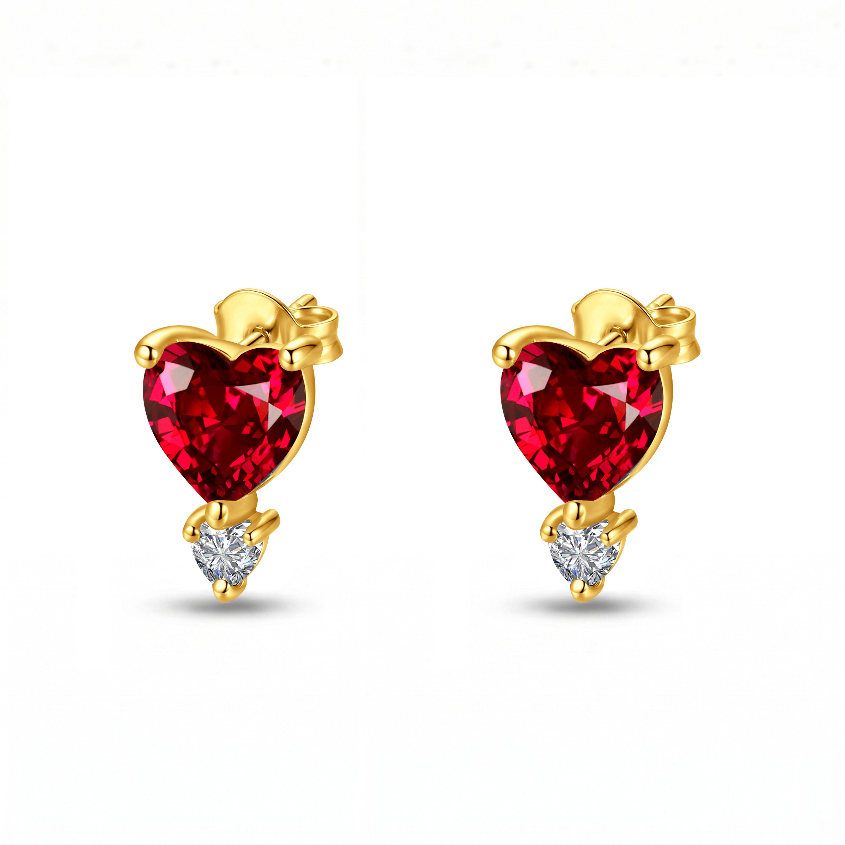 Birthstone Heart Earrings