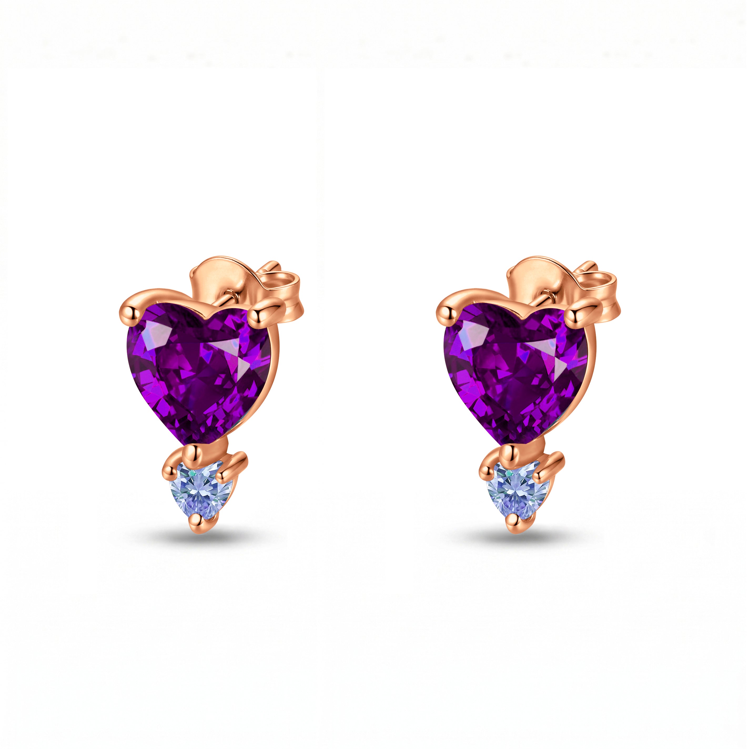 Birthstone Heart Earrings