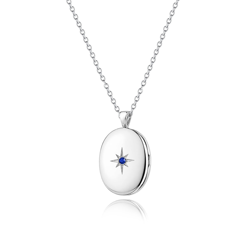 Oval Birthstone Pet Photo Locket Necklace
