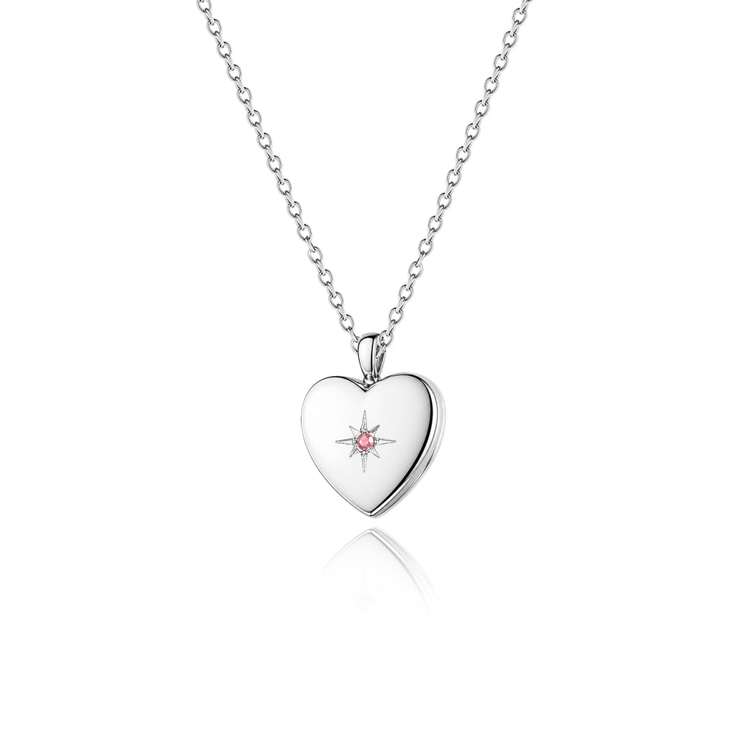 Heart Birthstone Pet Photo Locket Necklace