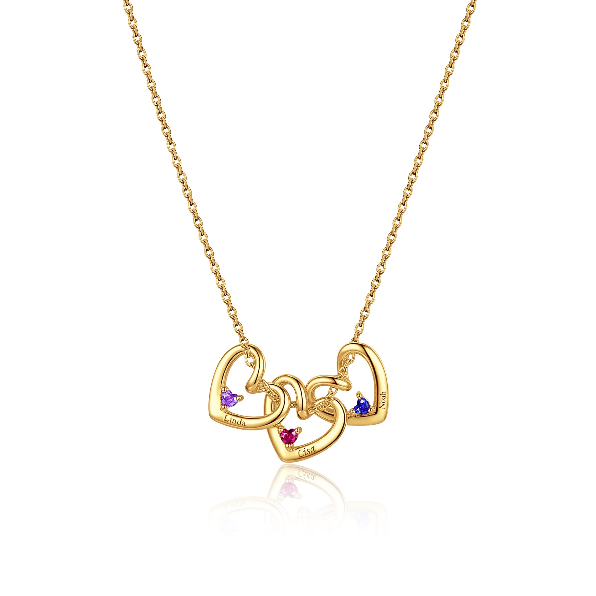 Birthstone Name Heart Necklace