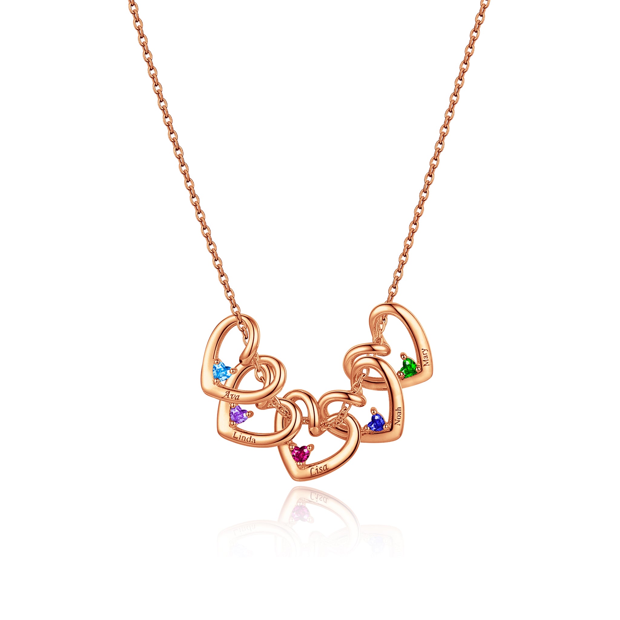 Birthstone Name Heart Necklace