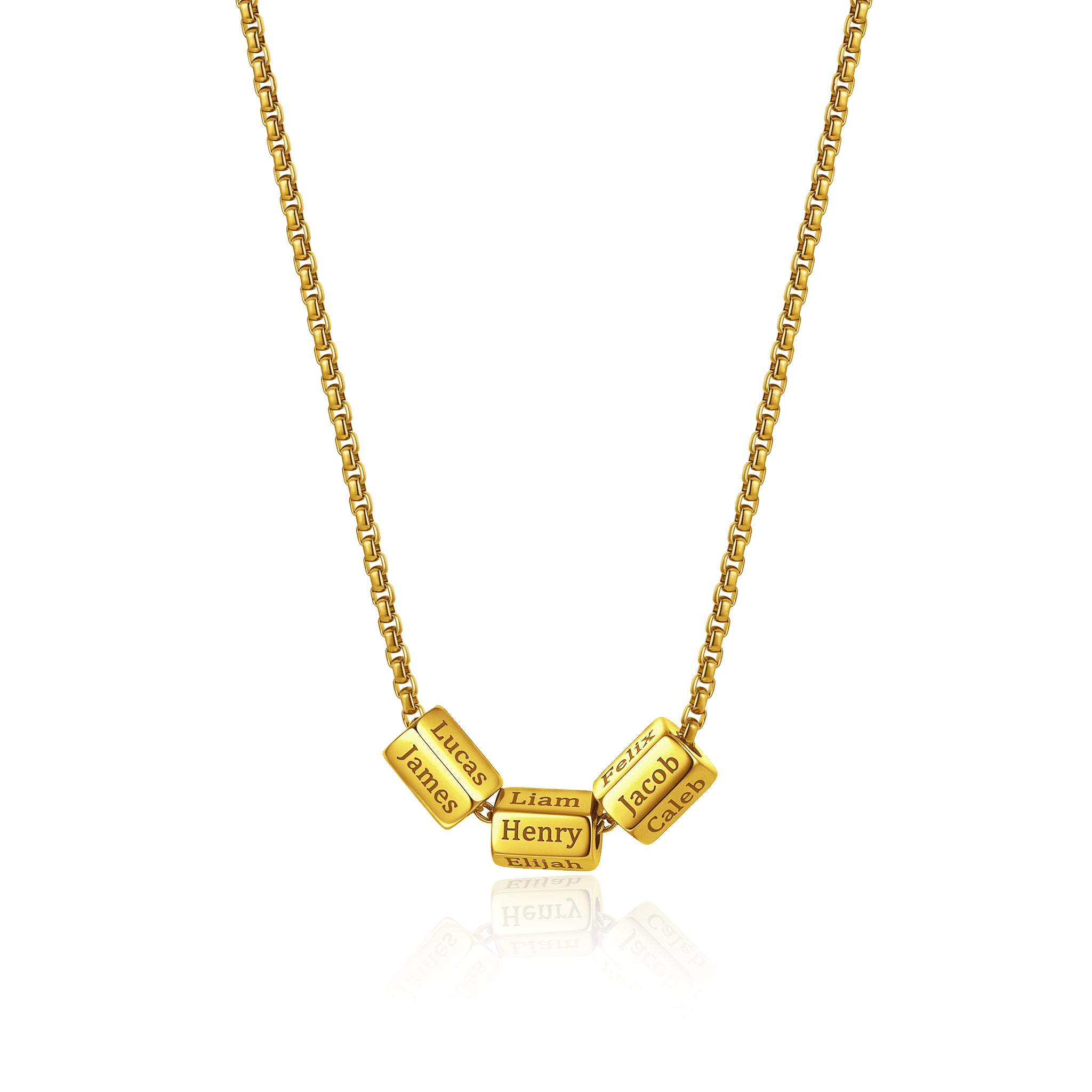 Personalized Names Hexagonal Necklace