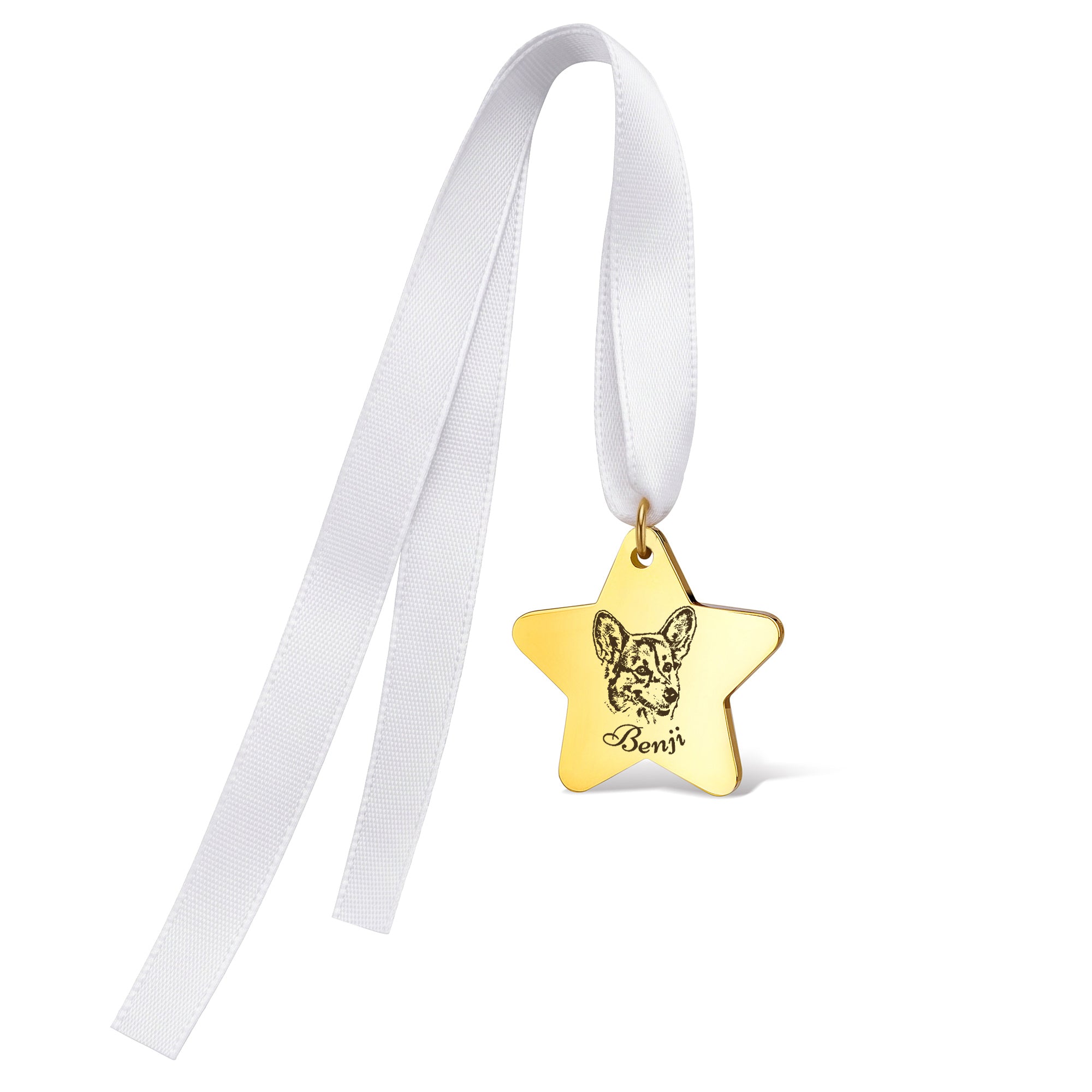 Star Pet Portrait Wedding Bouquet Charm