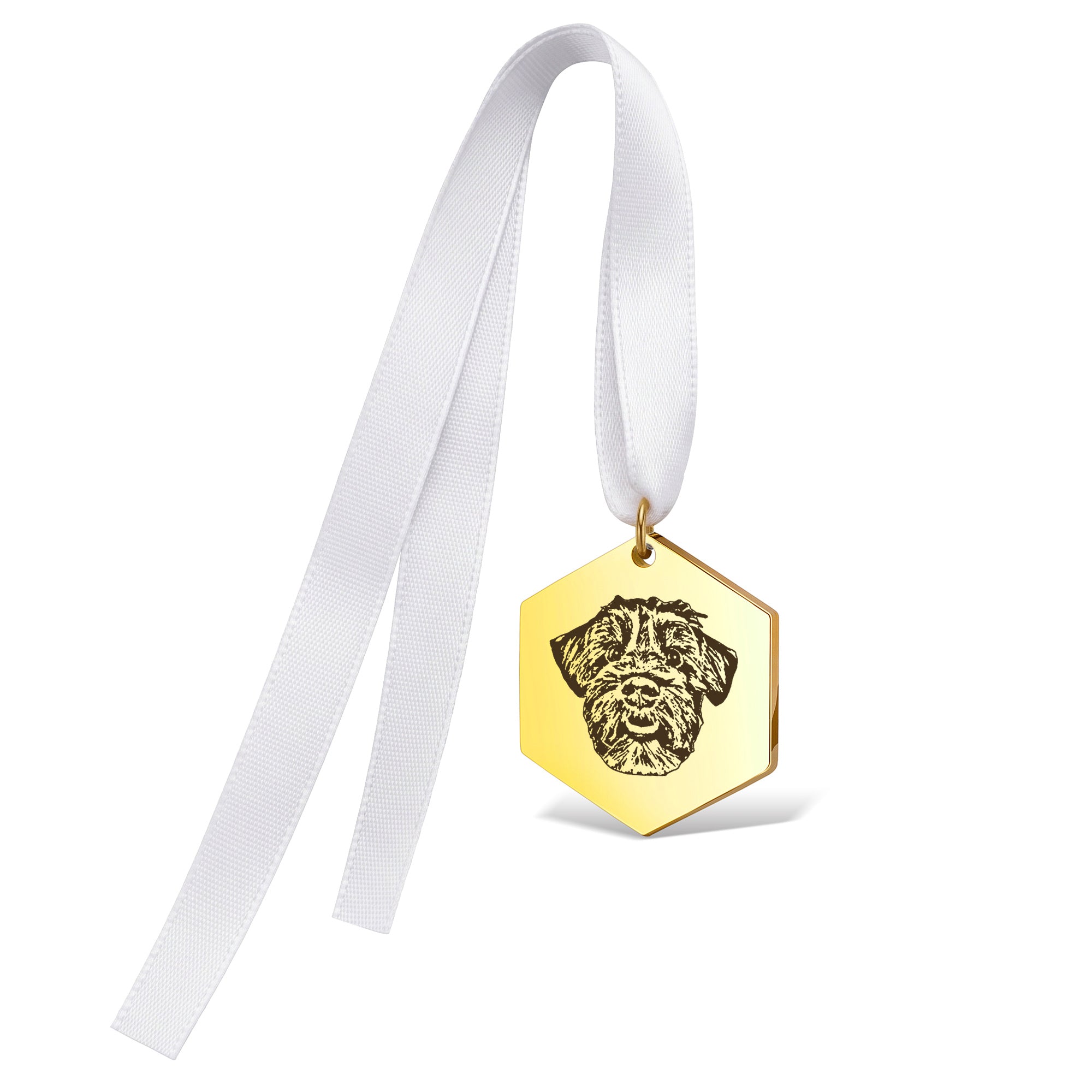 Hexagon Pet Portrait Wedding Bouquet Charm
