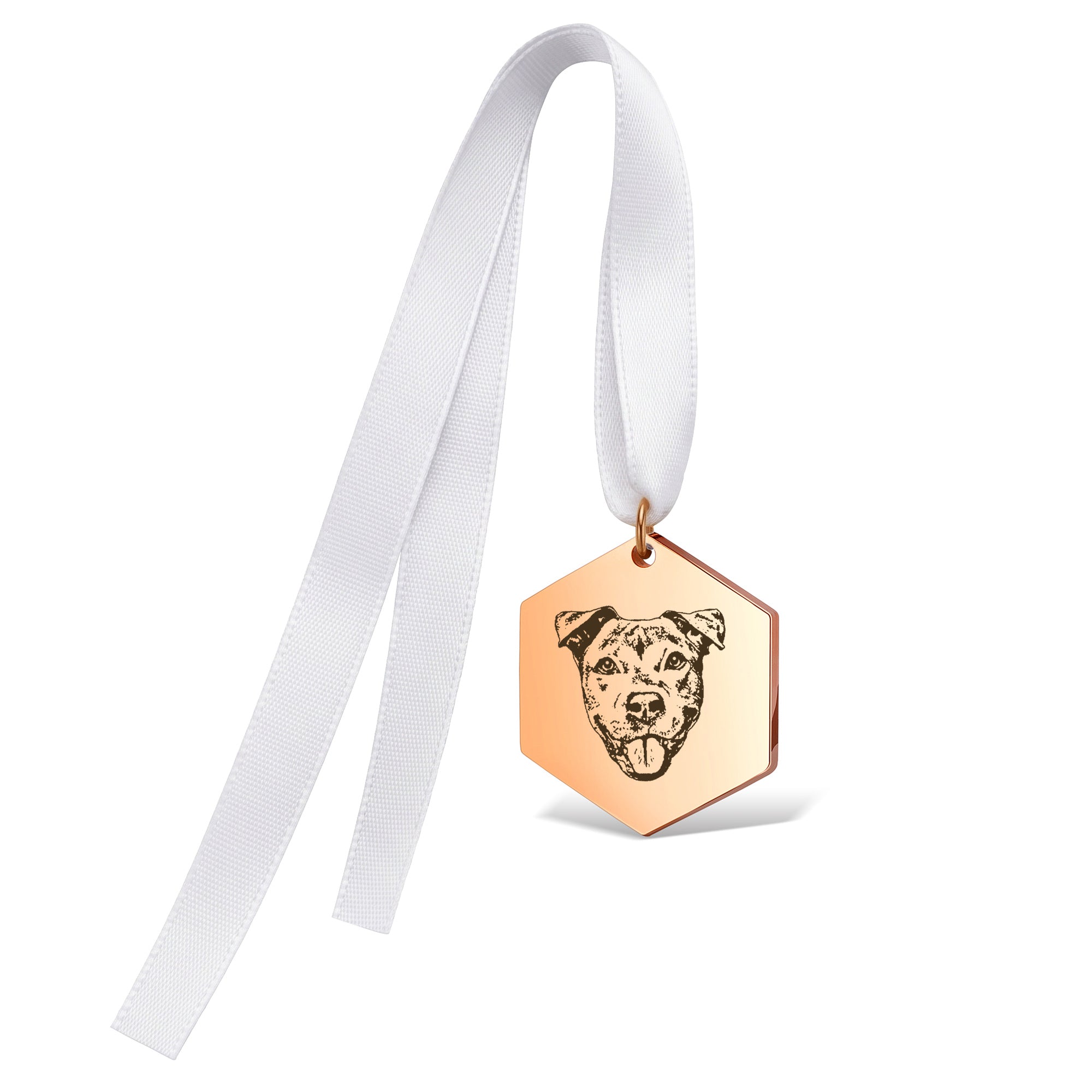 Hexagon Pet Portrait Wedding Bouquet Charm