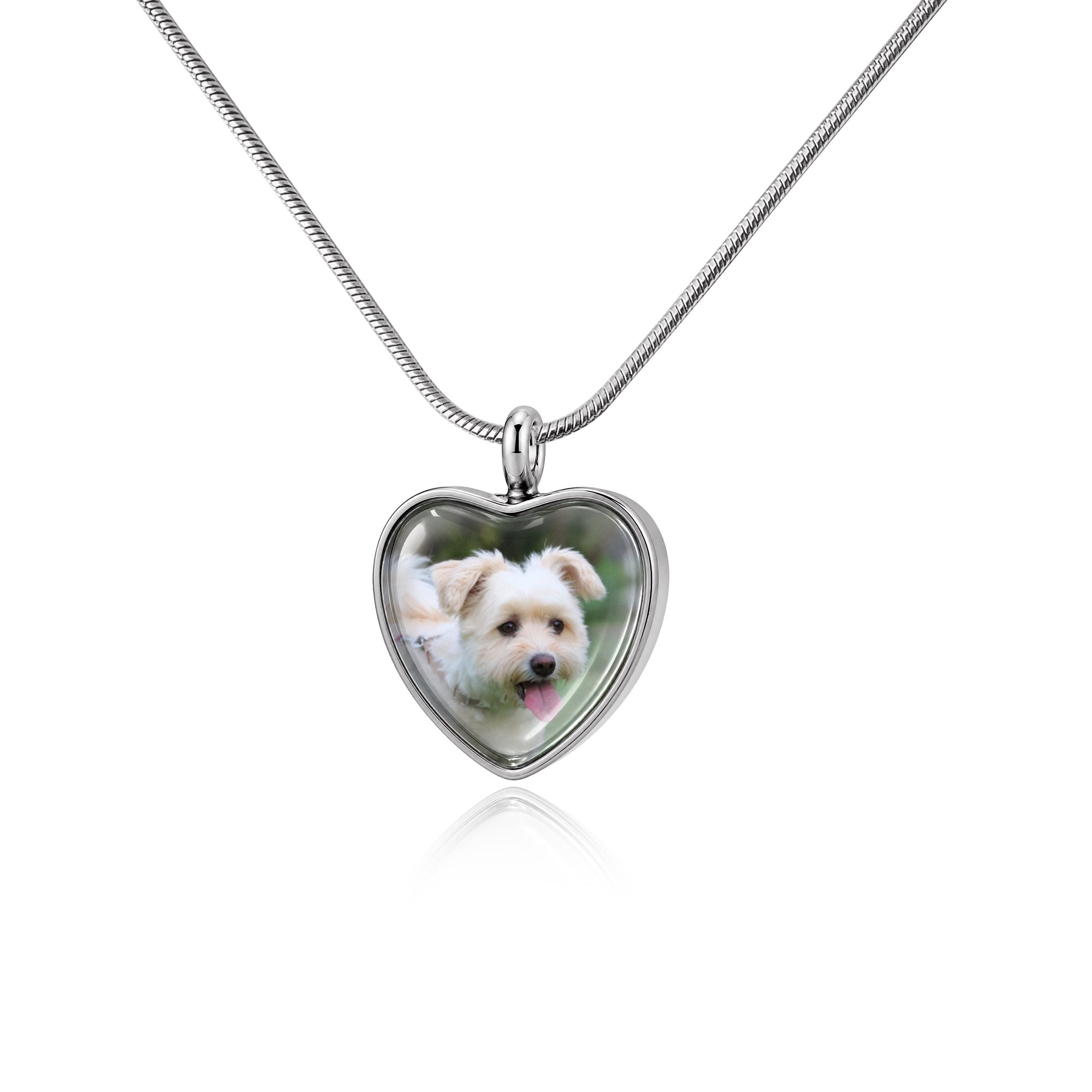 Heart Memorial Ashes Holder Necklace with Photo