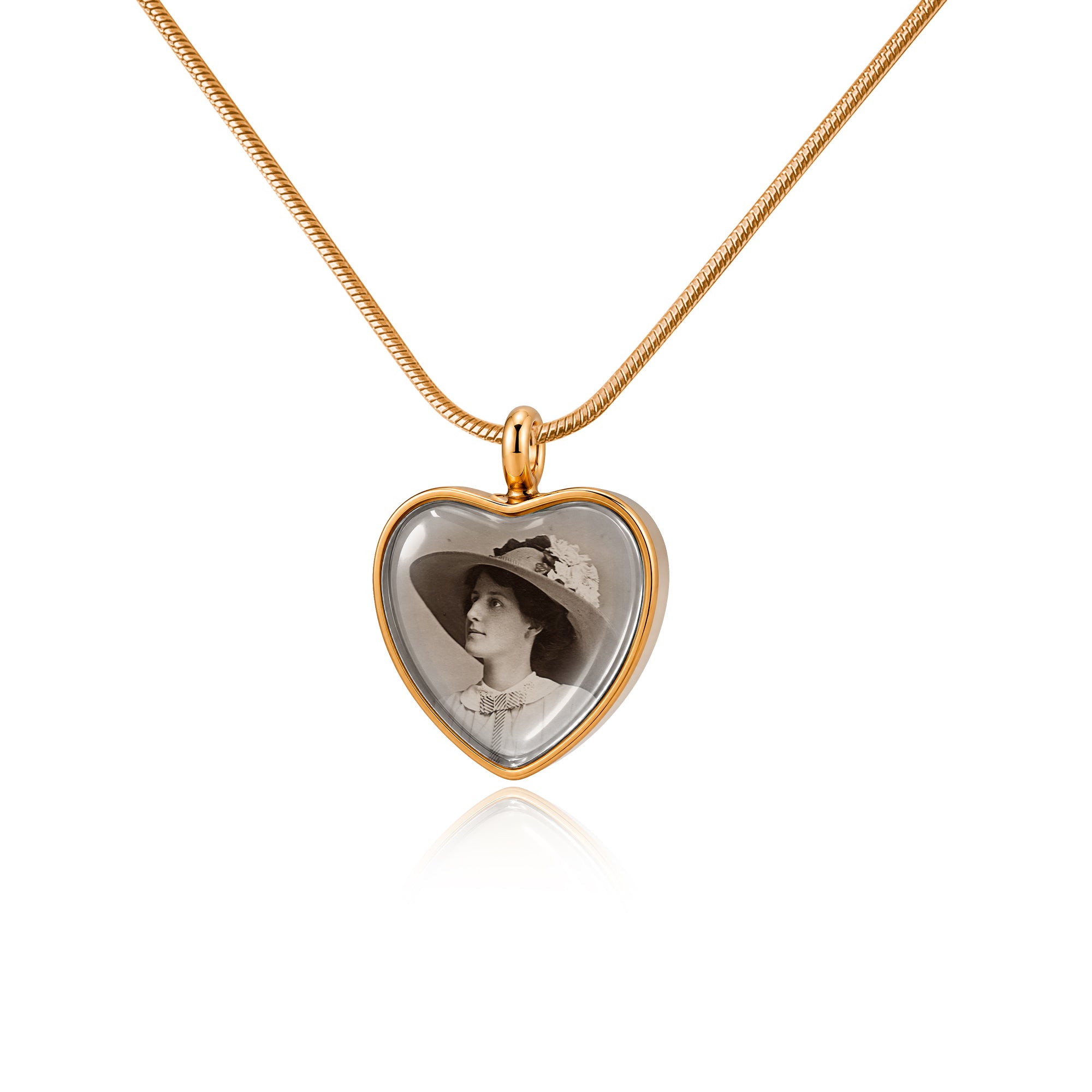 Heart Memorial Ashes Holder Necklace with Photo