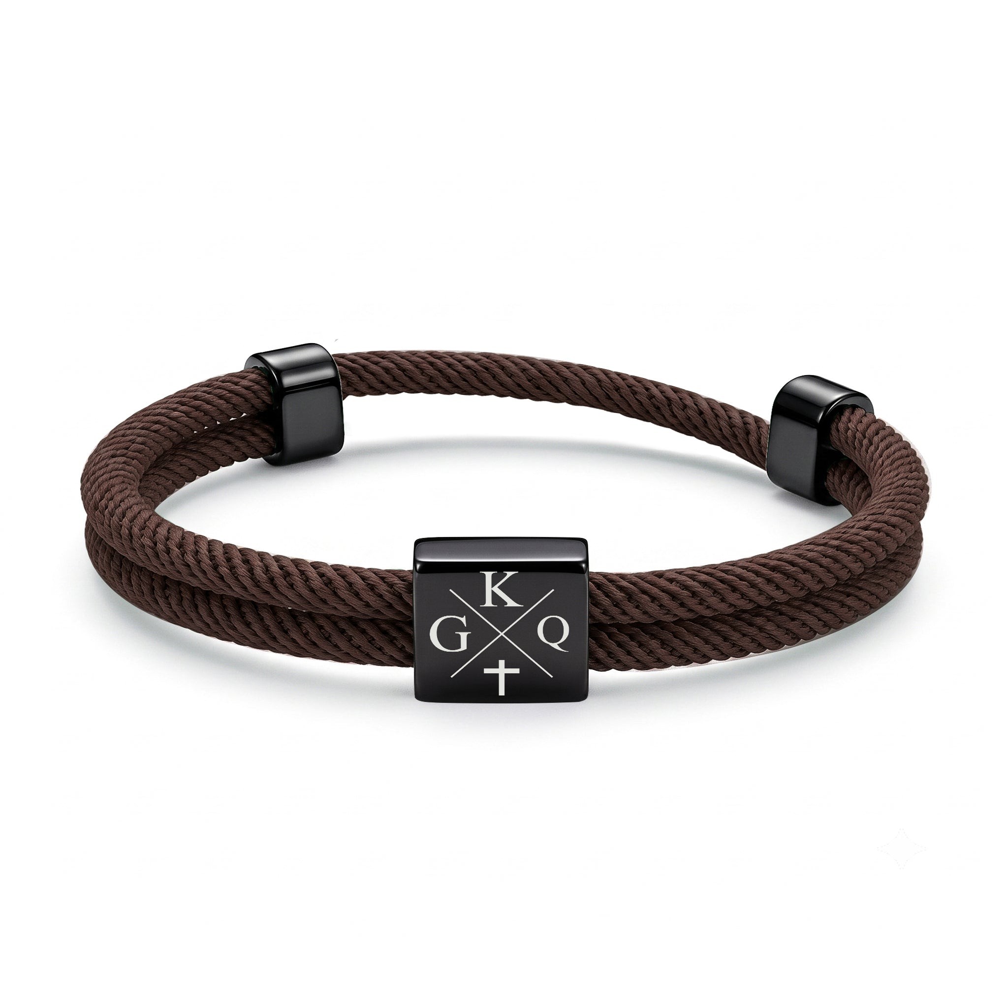 Custom Engraved Men's Adjustable Rope Bracelet