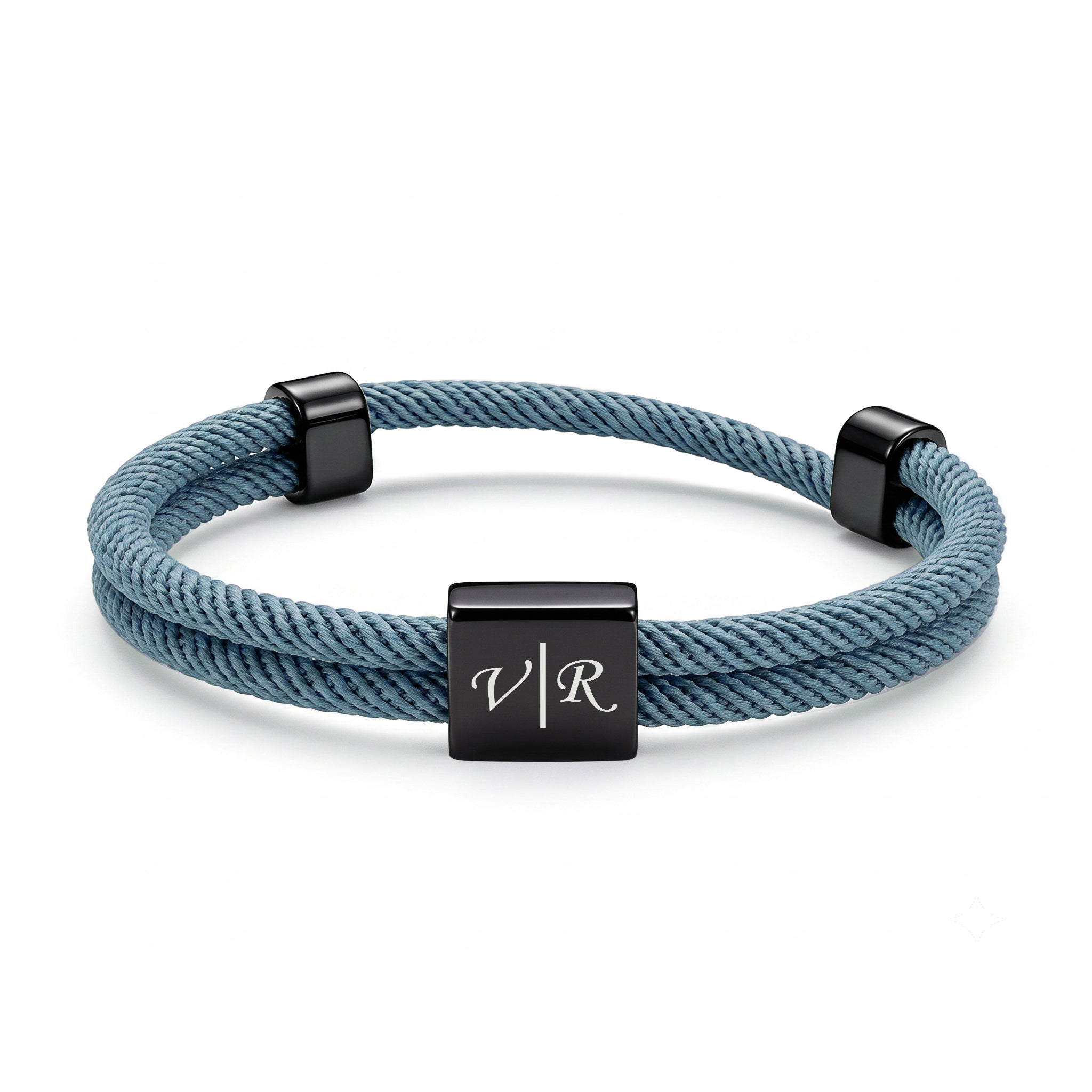 Custom Engraved Men's Adjustable Rope Bracelet