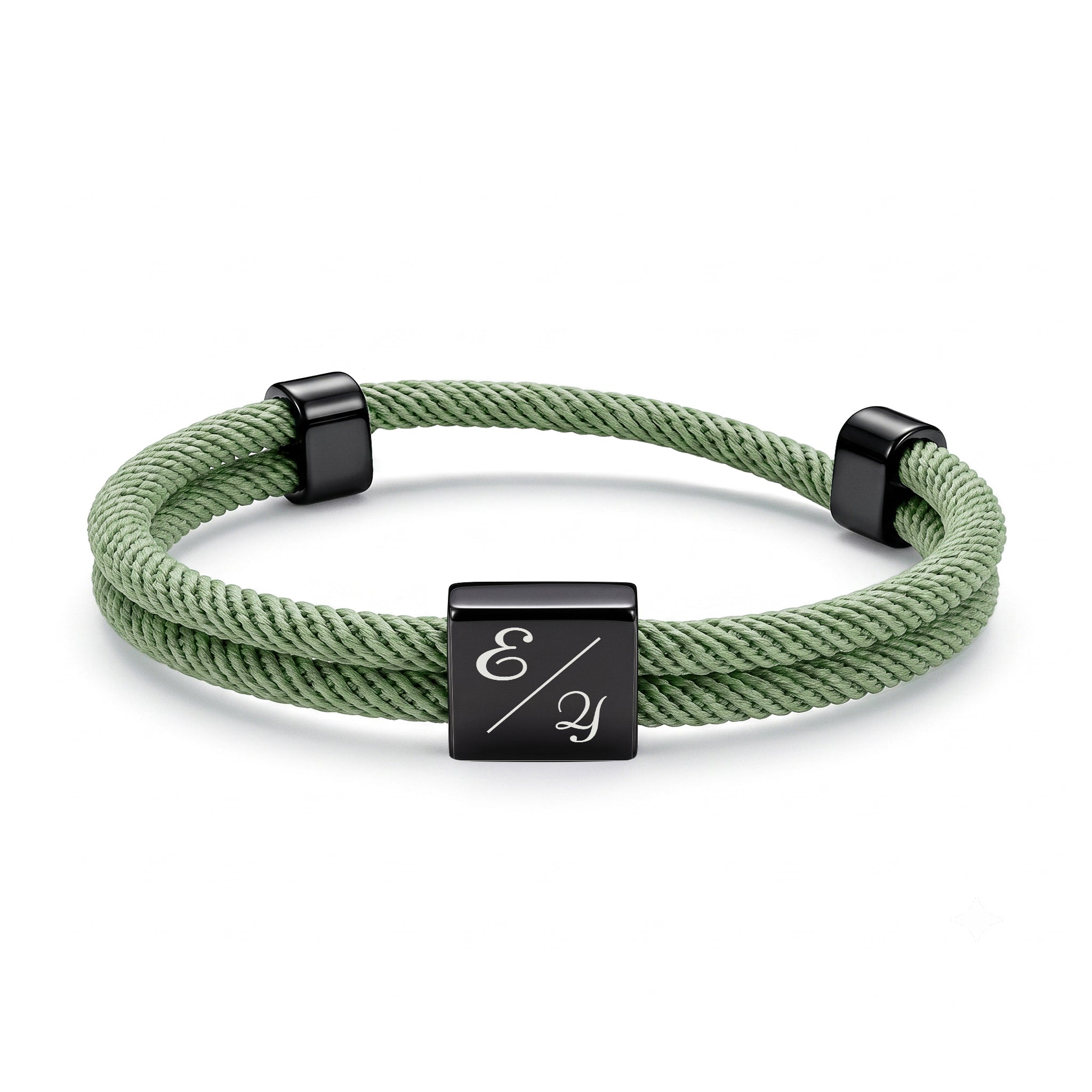 Custom Engraved Men's Adjustable Rope Bracelet
