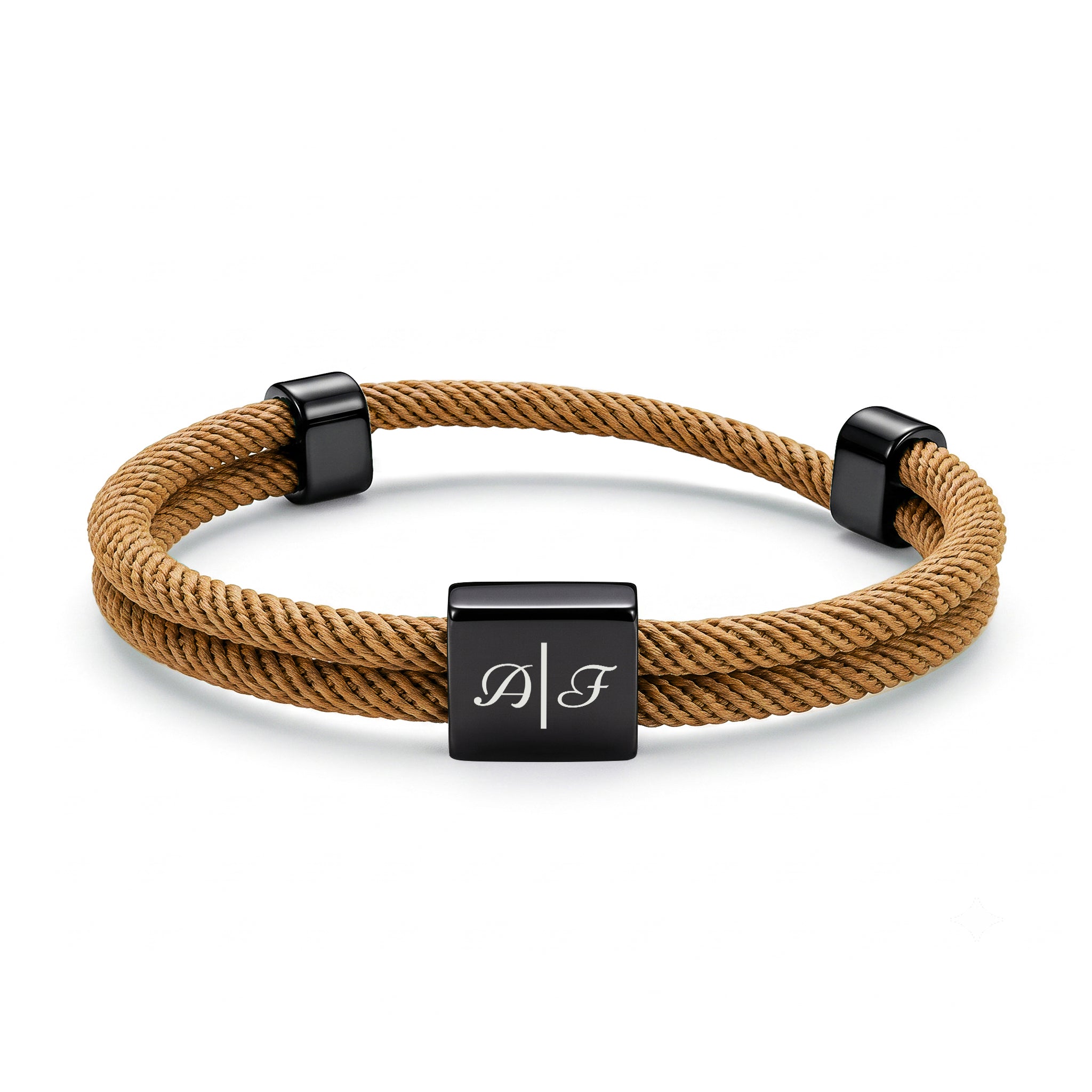 Custom Engraved Men's Adjustable Rope Bracelet