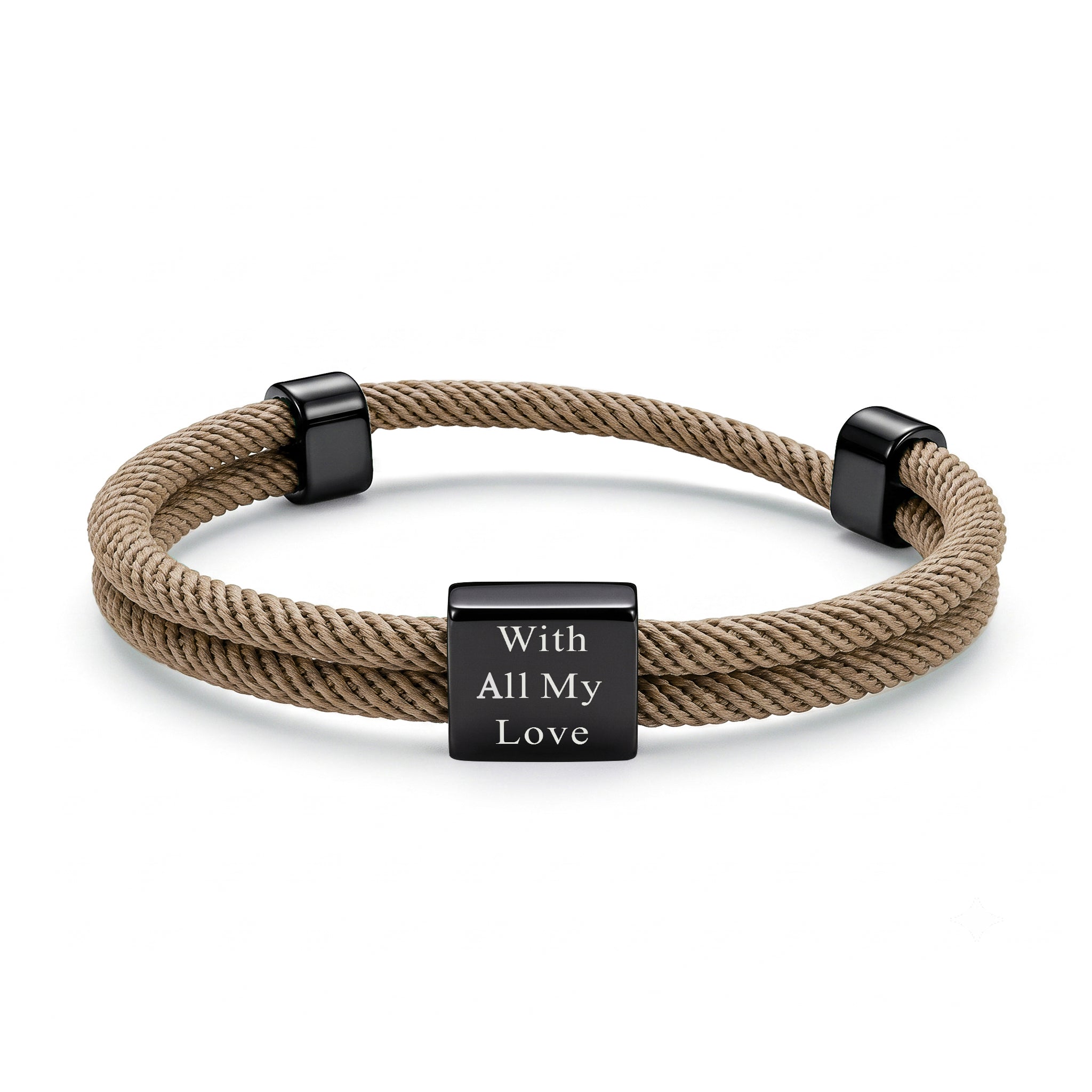 Custom Engraved Men's Adjustable Rope Bracelet