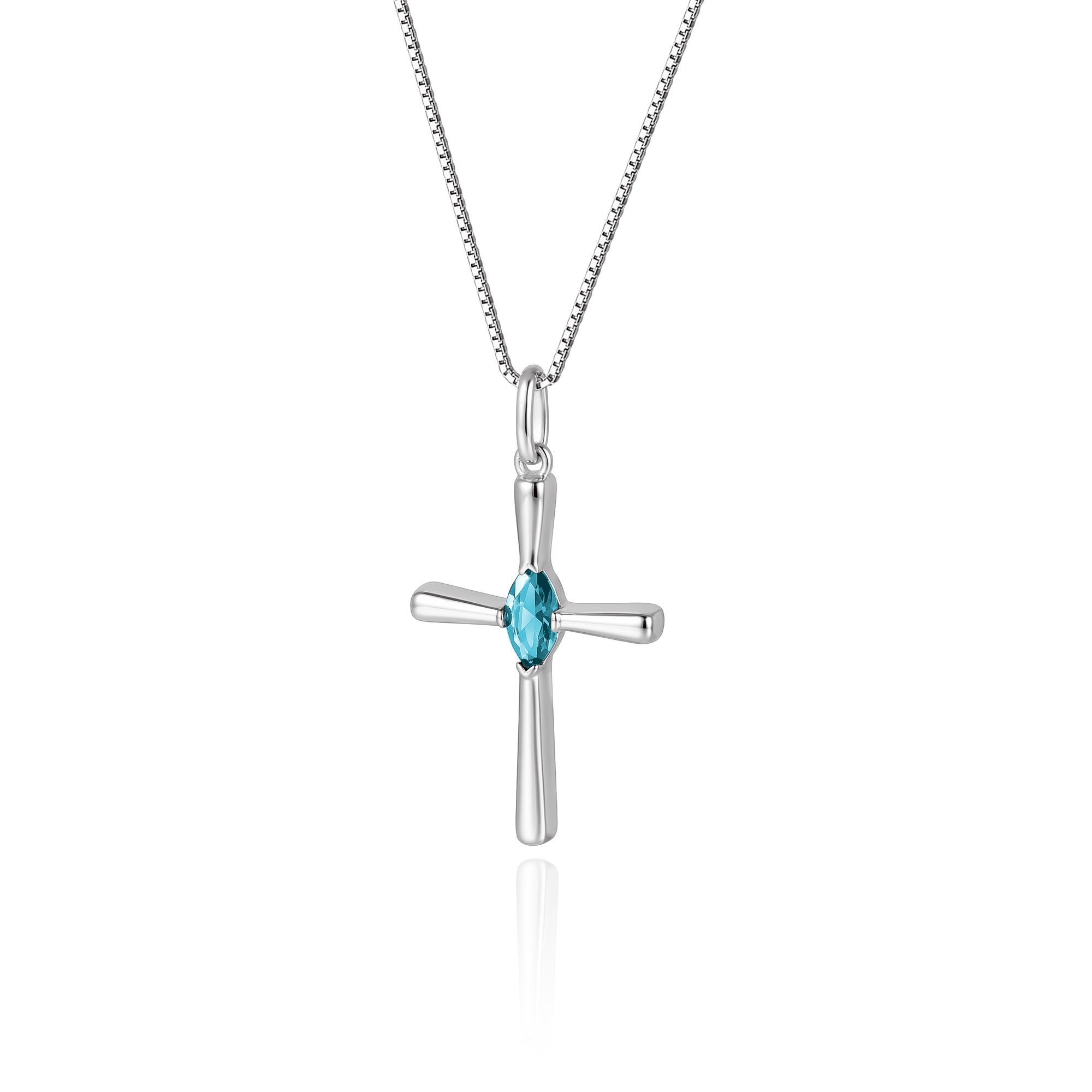 Personalized Birthstone Cross Necklace