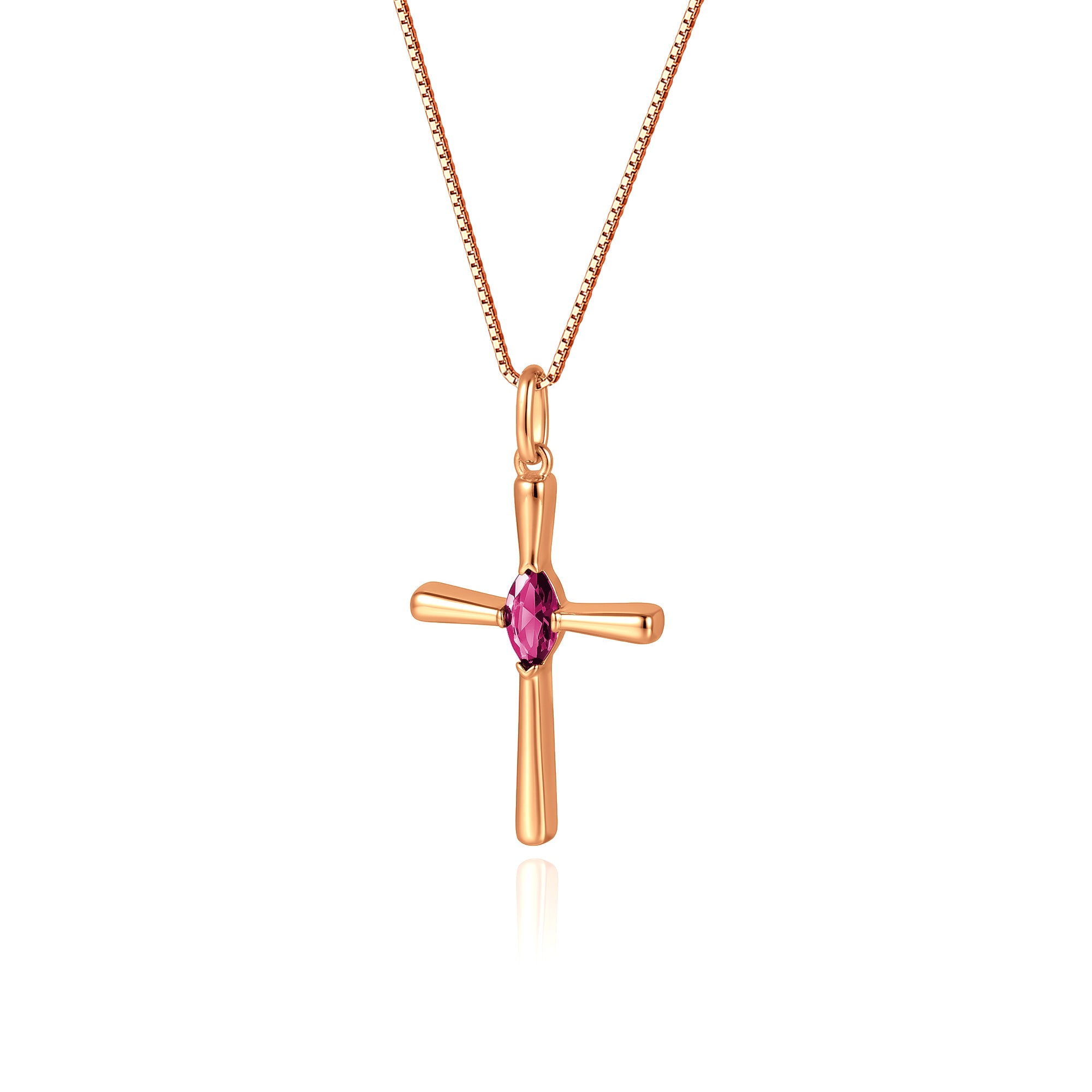 Personalized Birthstone Cross Necklace
