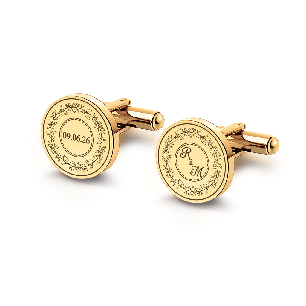 Custom Engraved Wedding Cufflinks