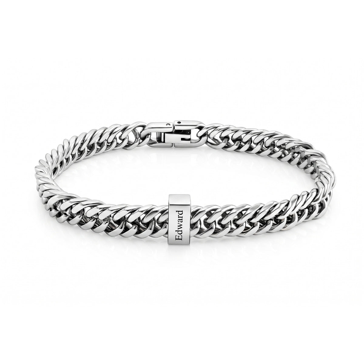 Personalized Men's Engraved Cube Bracelet