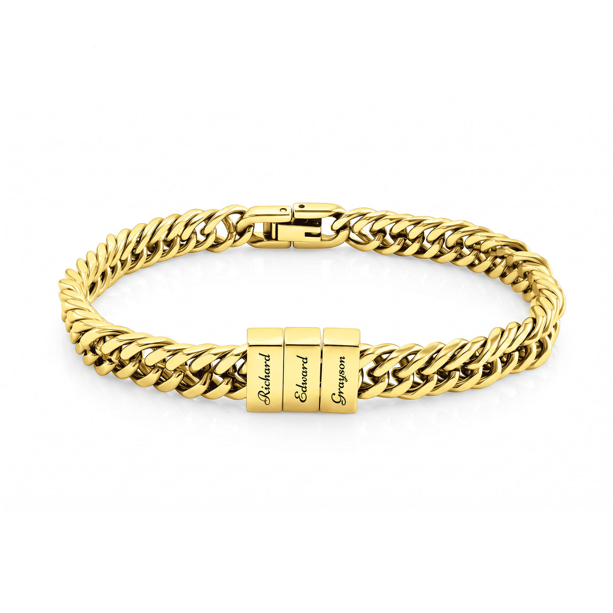 Personalized Men's Engraved Cube Bracelet