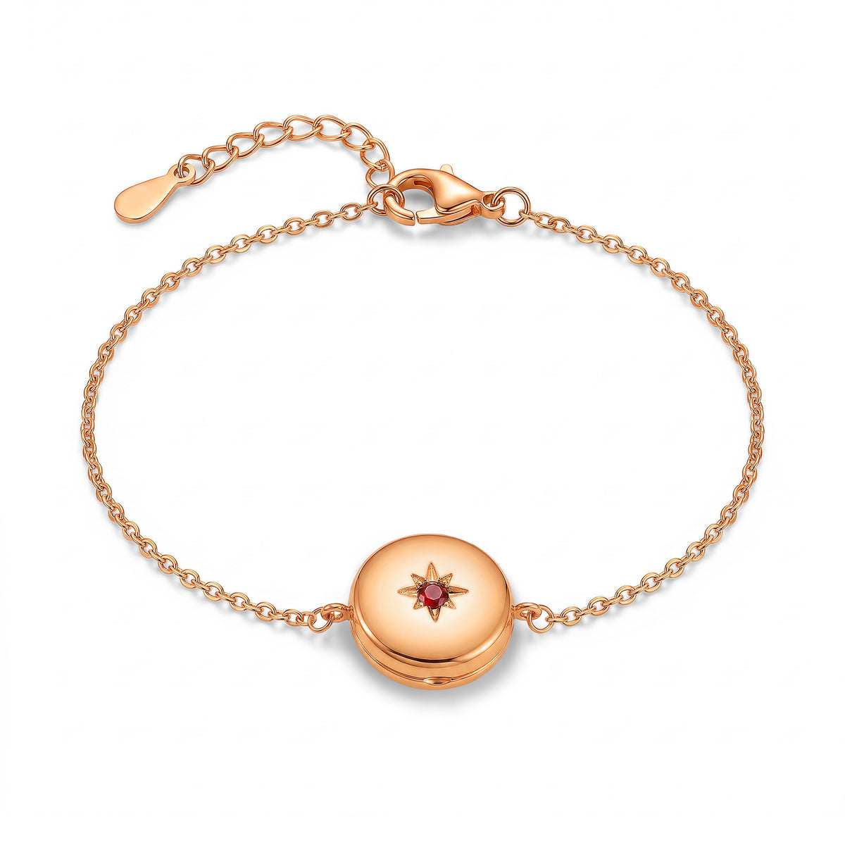 Birthstone Heart Locket Pet Memorial Bracelet