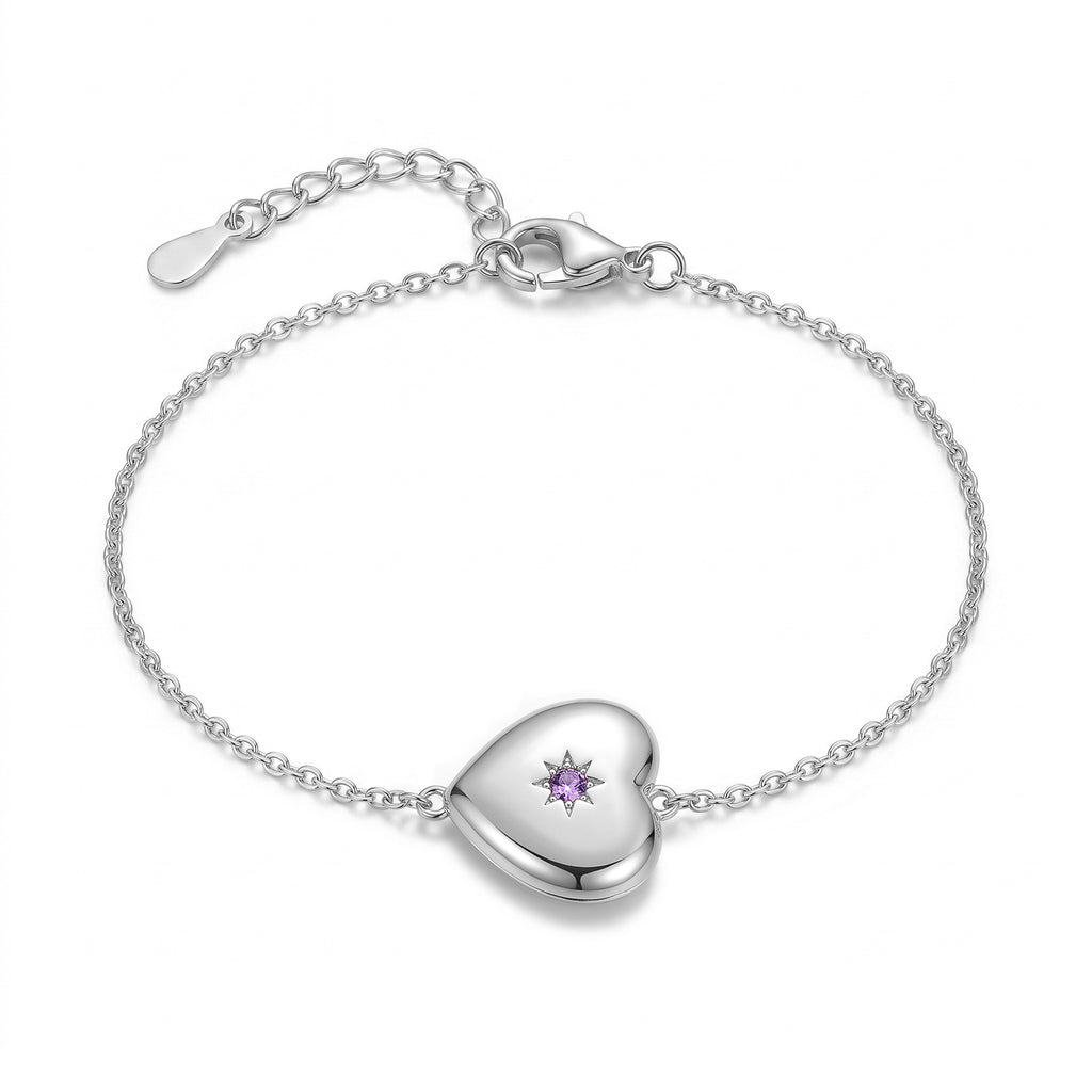 Birthstone Heart Locket Bracelet