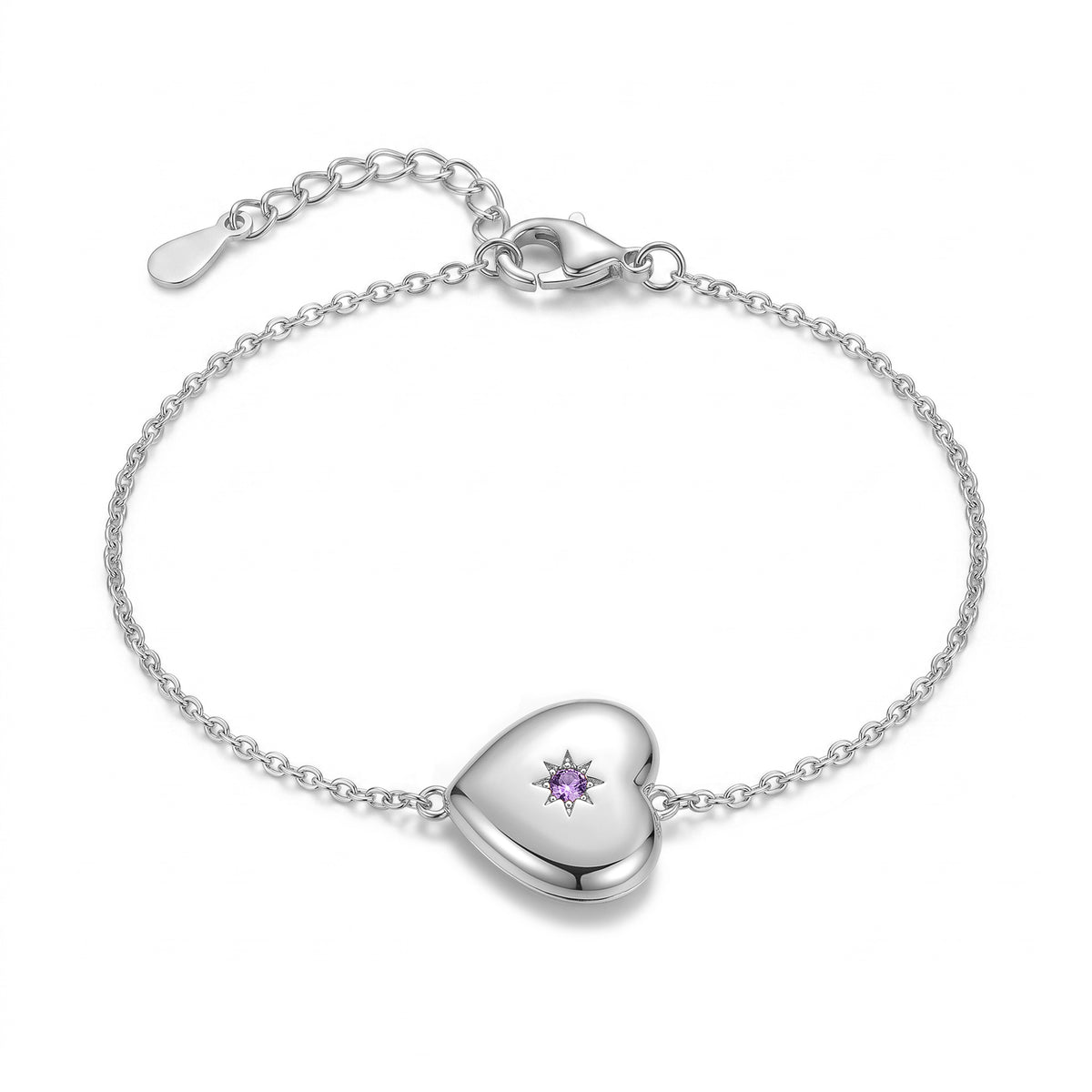 Birthstone Heart Locket Bracelet