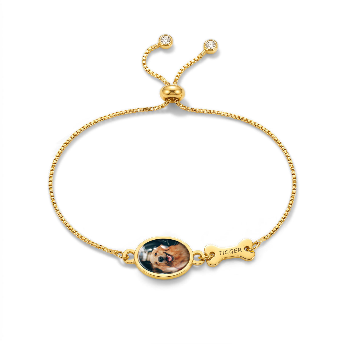 Oval Resin Photo Bracelet with Glass Dome Cab