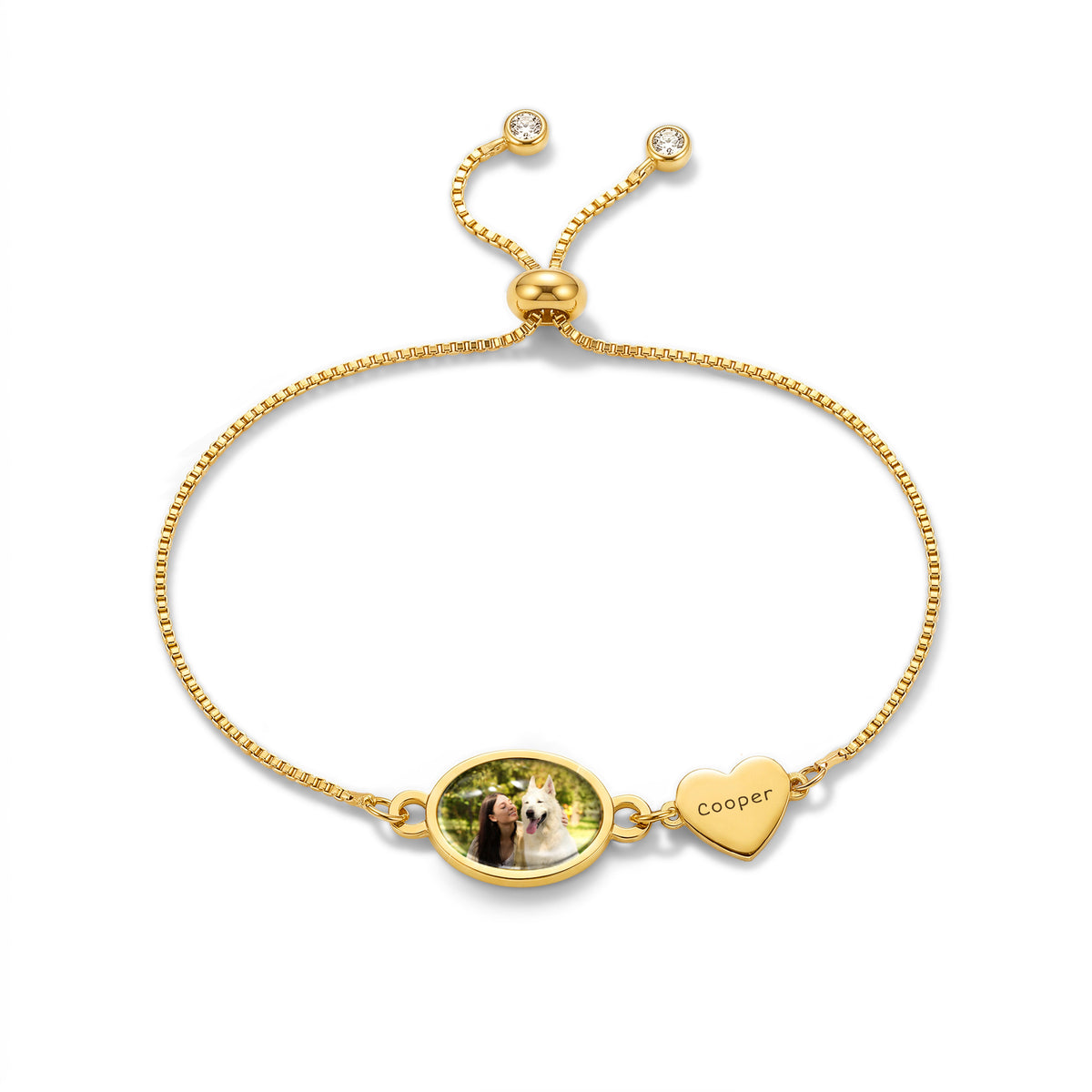 Oval Resin Photo Bracelet with Glass Dome Cab
