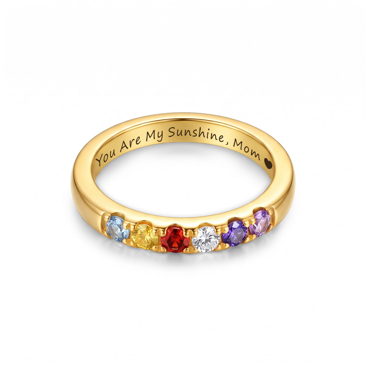 Personalized 925 Sterling Silver Birthstone Ring