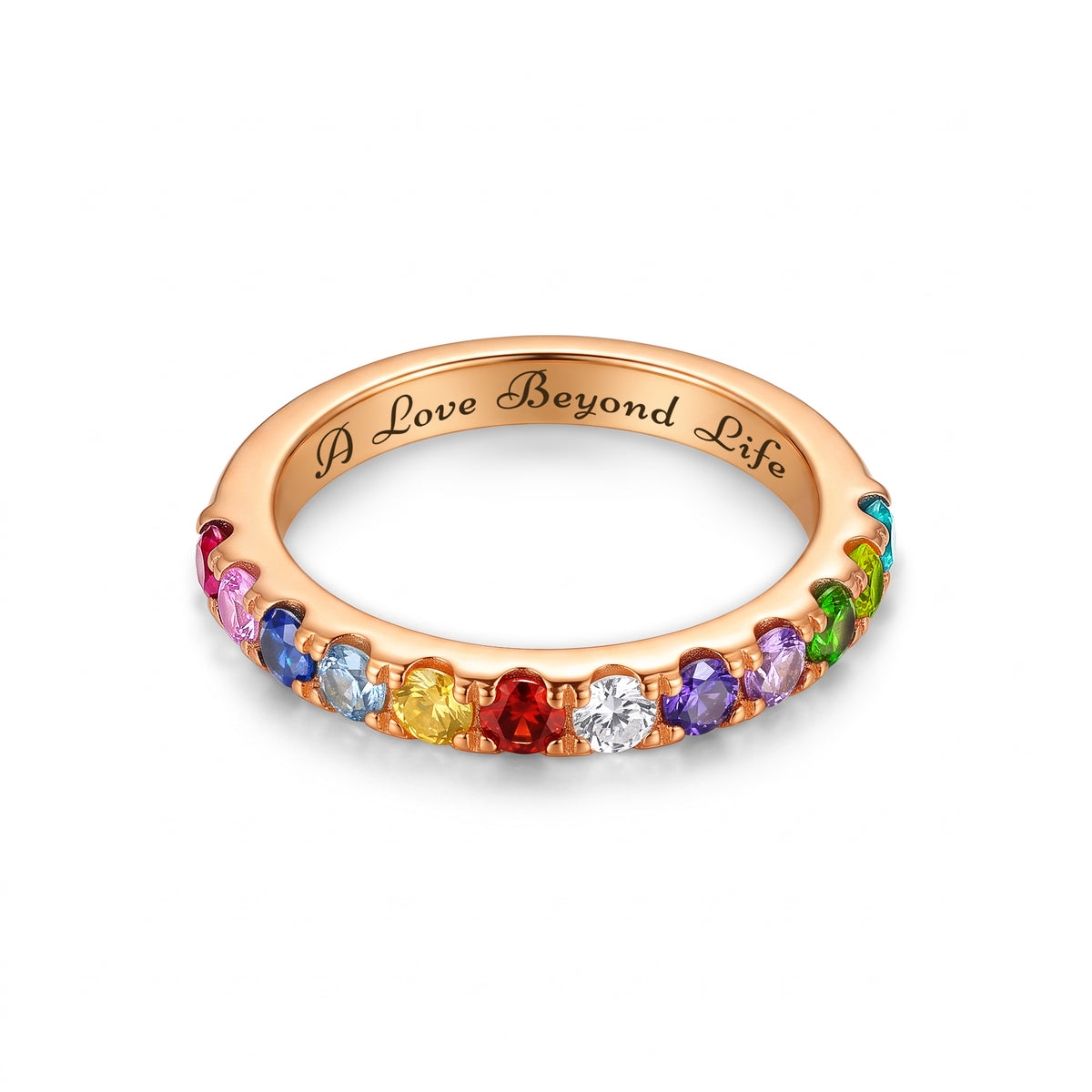 Personalized 925 Sterling Silver Birthstone Ring