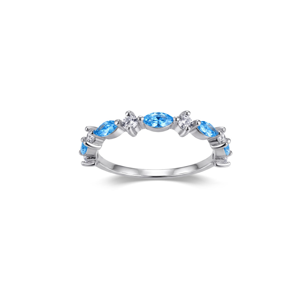 Personalized Marquise and Round Birthstone Ring