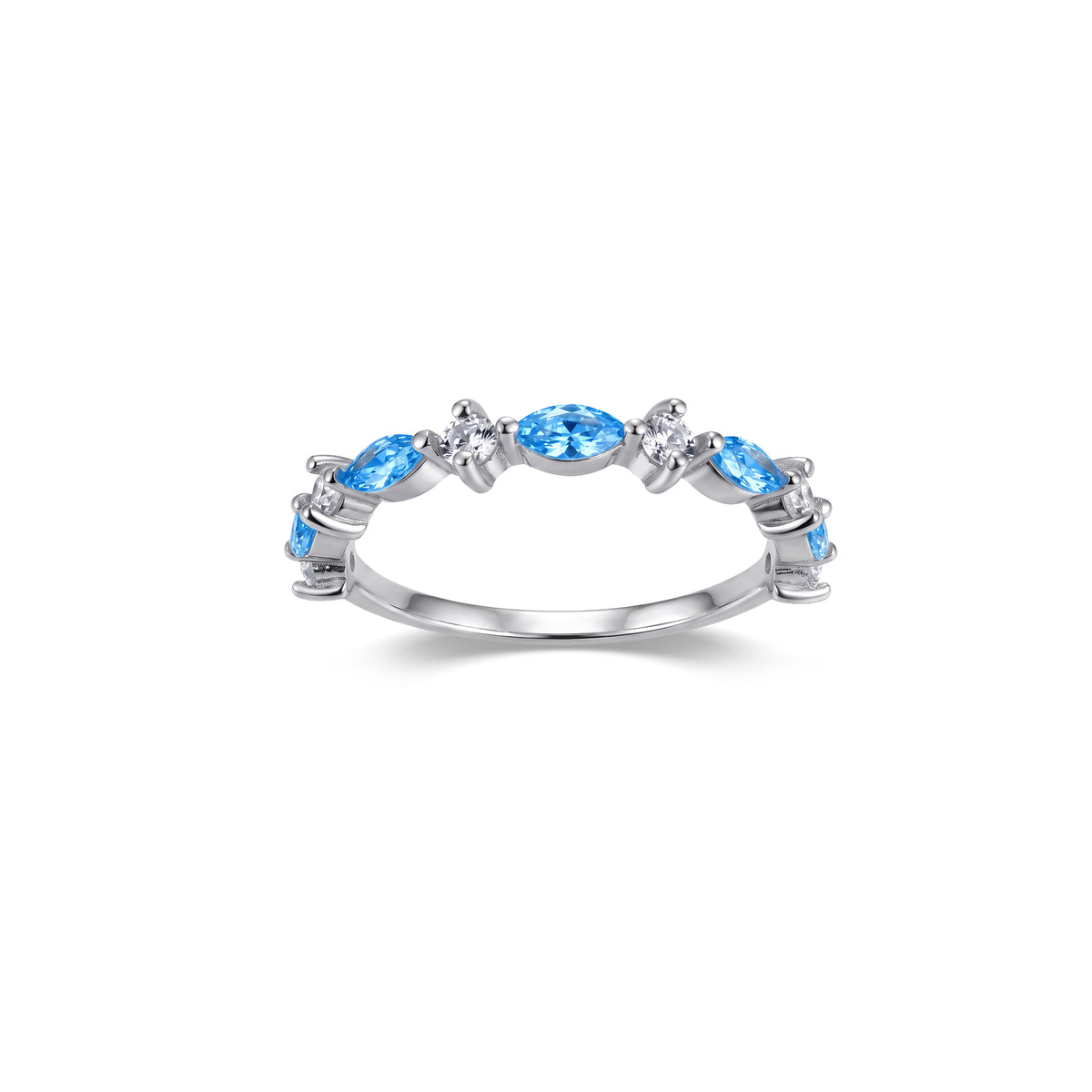 Personalized Marquise and Round Birthstone Ring