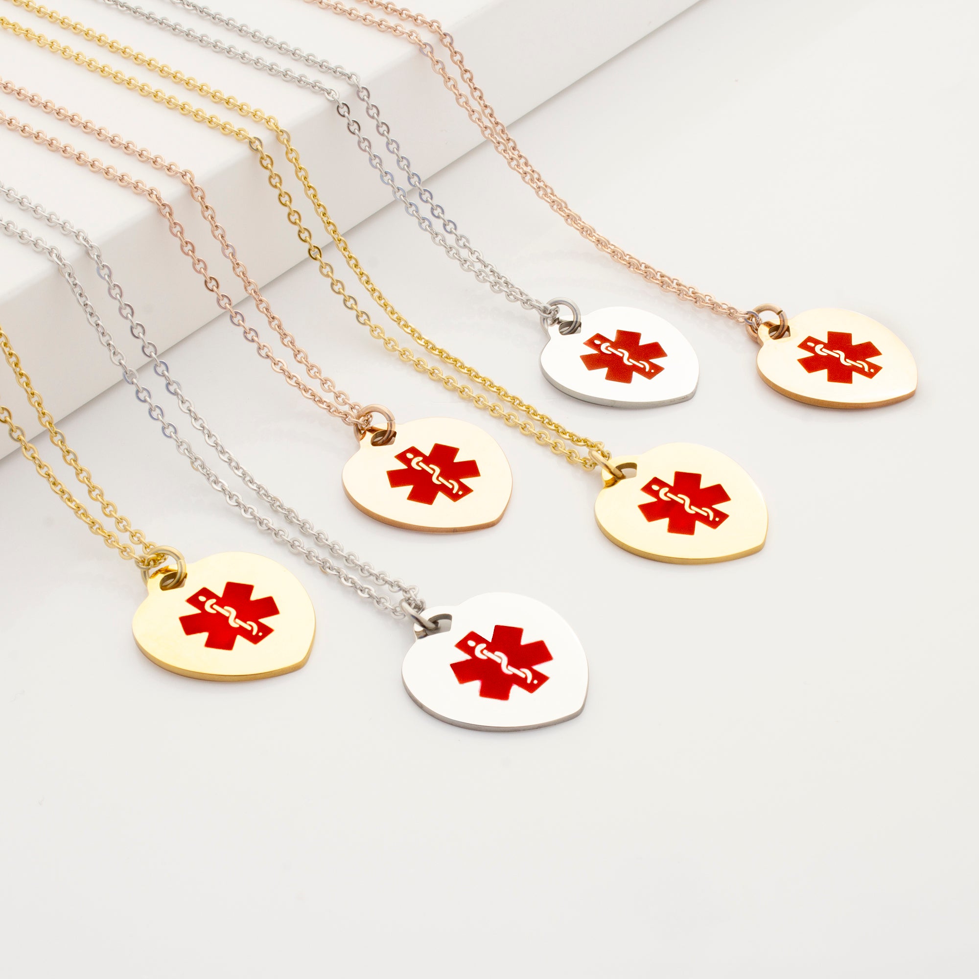 Heart Medical Alert ID Necklace