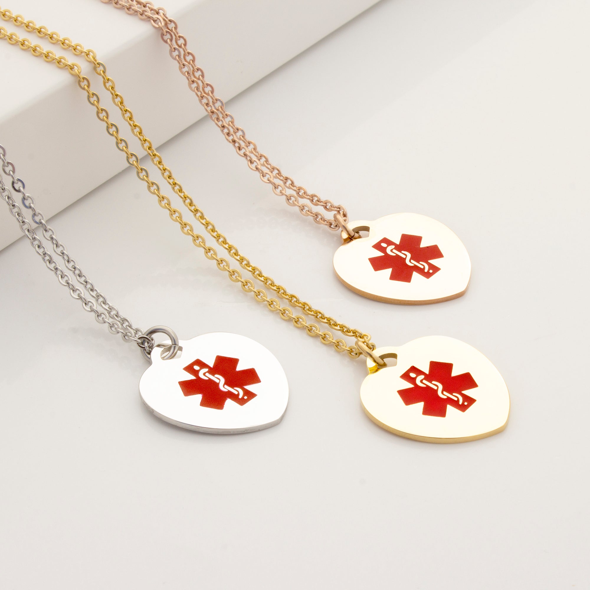 Heart Medical Alert ID Necklace