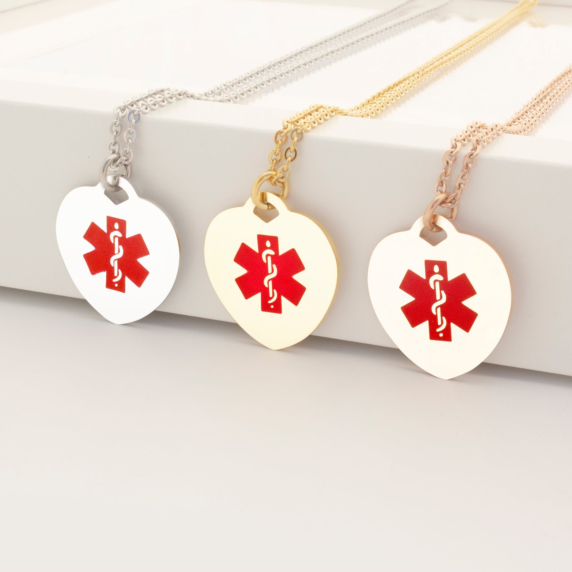 Heart Medical Alert ID Necklace