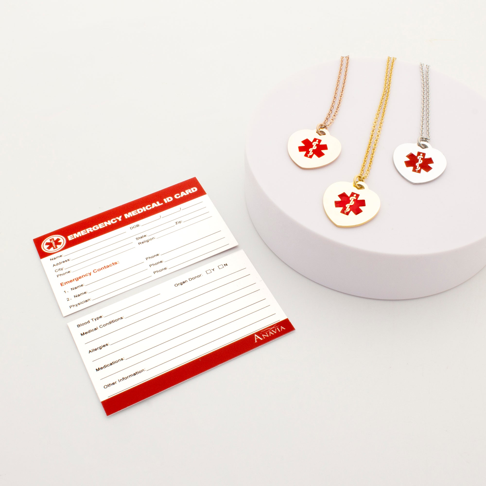 Heart Medical Alert ID Necklace
