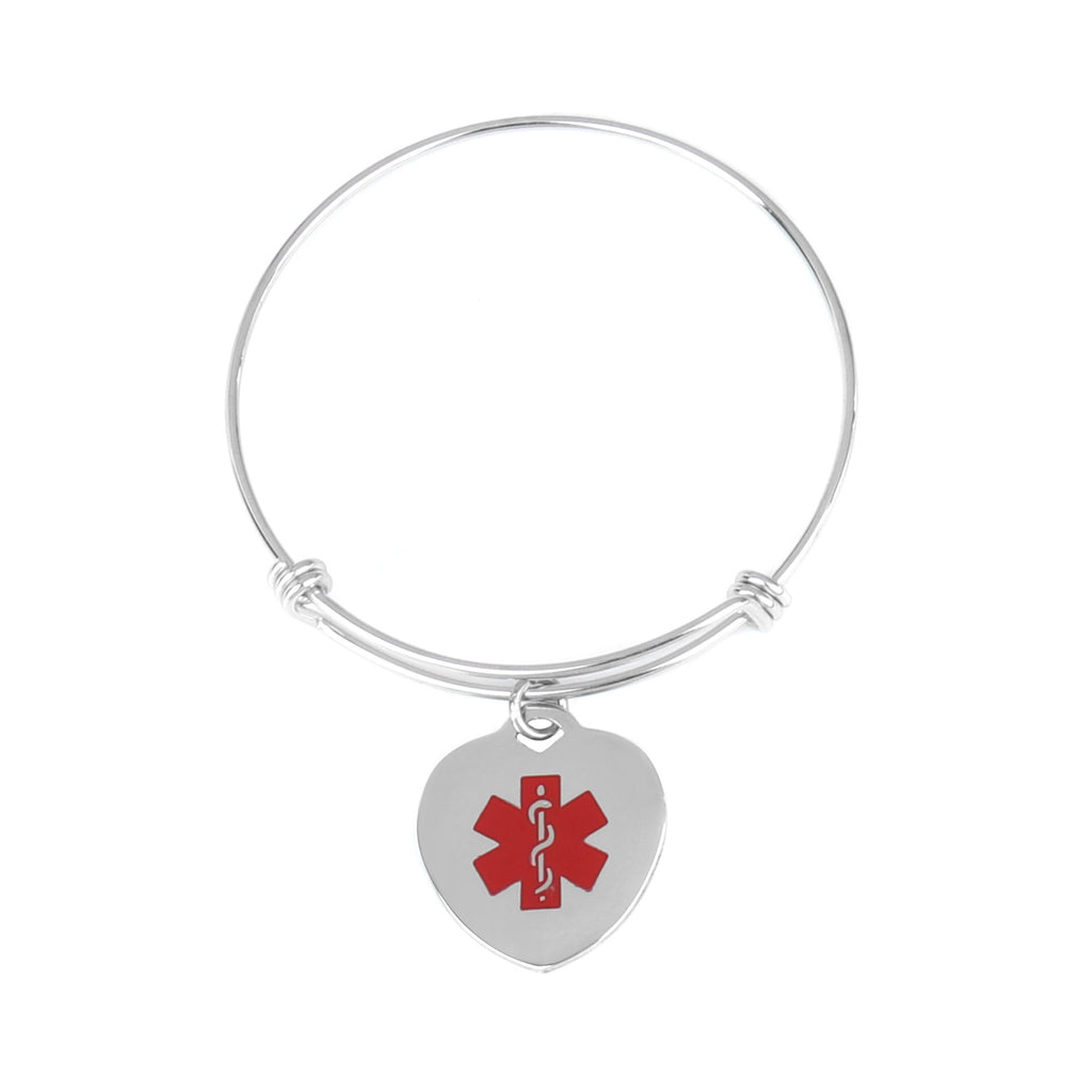 Heart Medical ID Alert Adjustable Bracelet