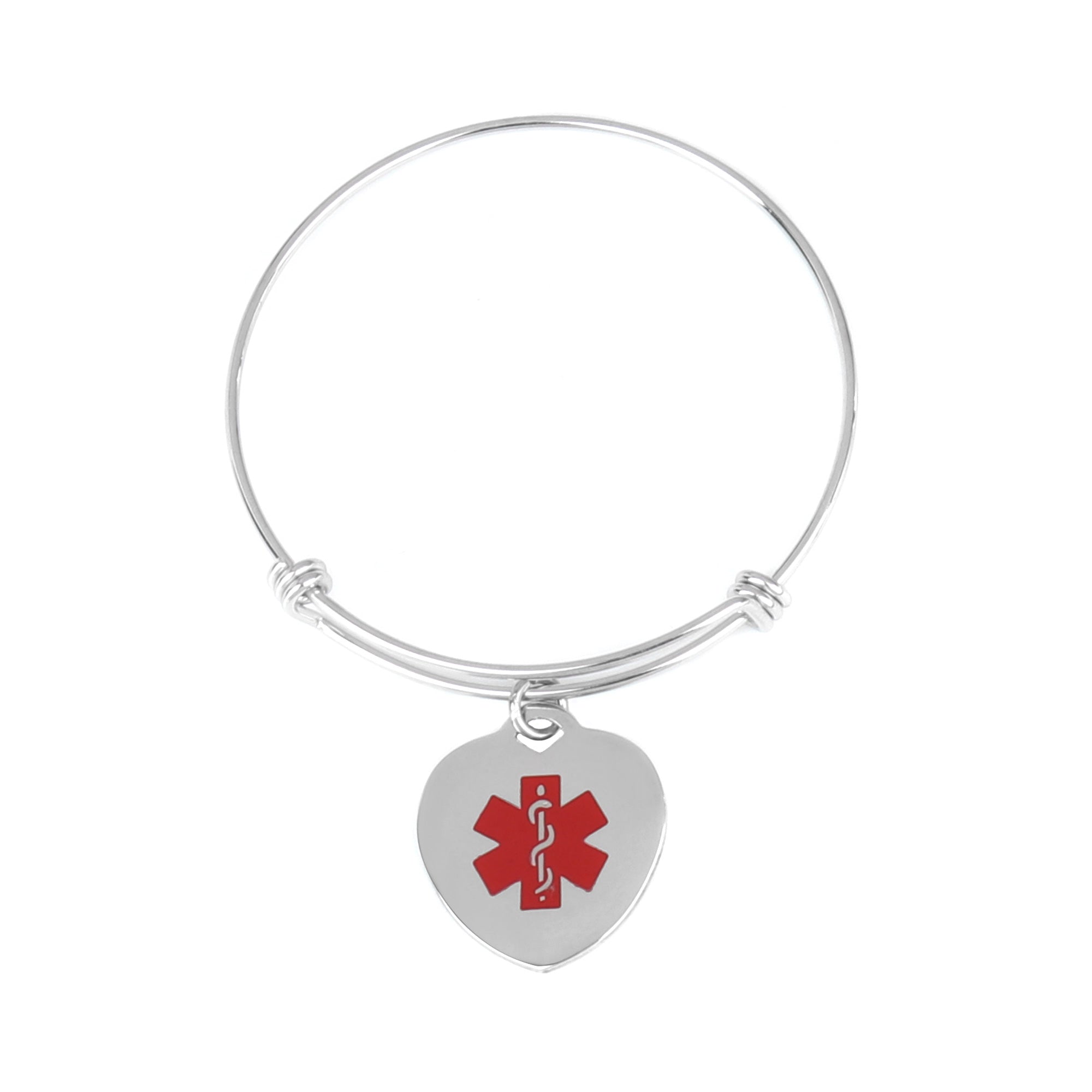 Heart Medical ID Alert Adjustable Bracelet