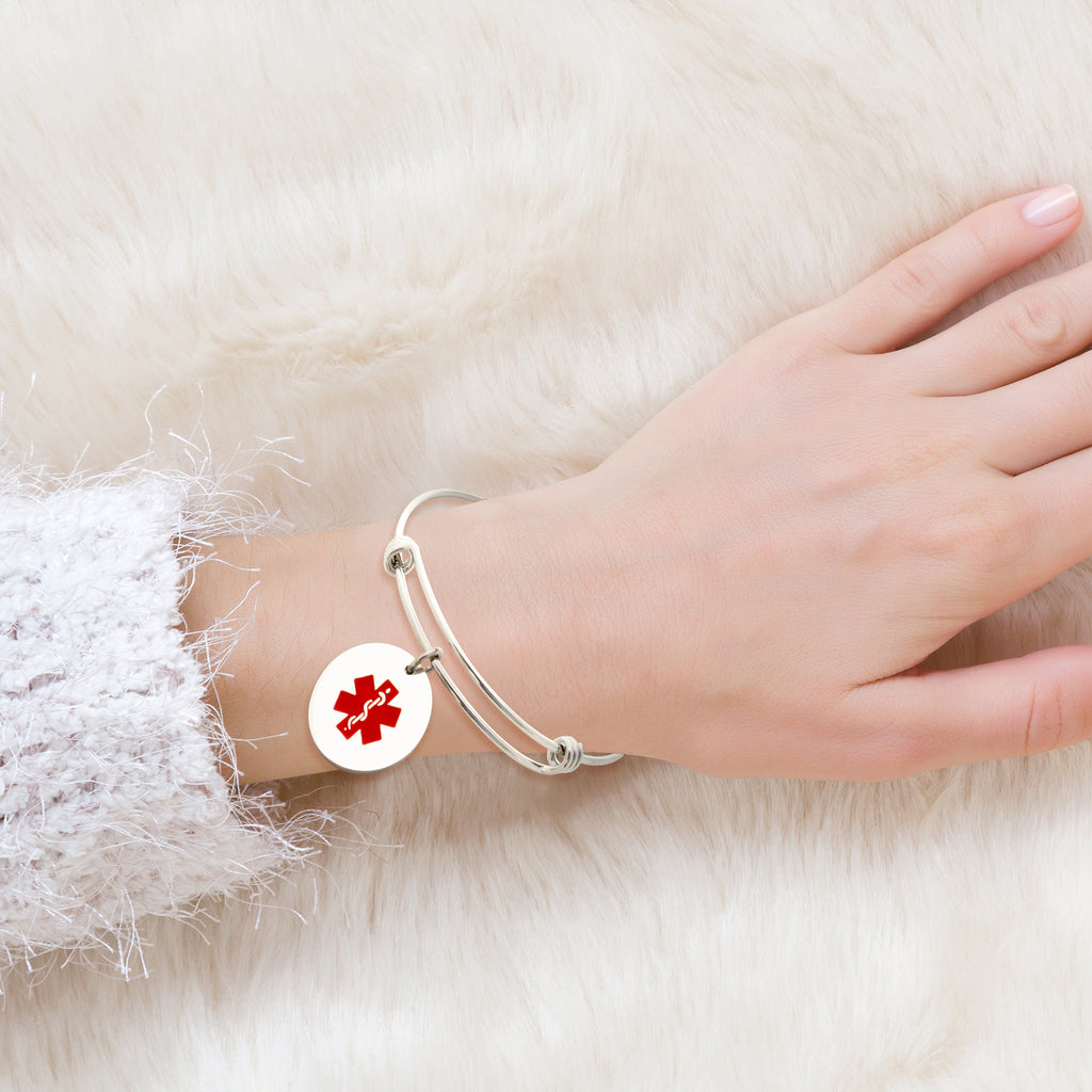 Round Medical Alert ID Adjustable Bracelet