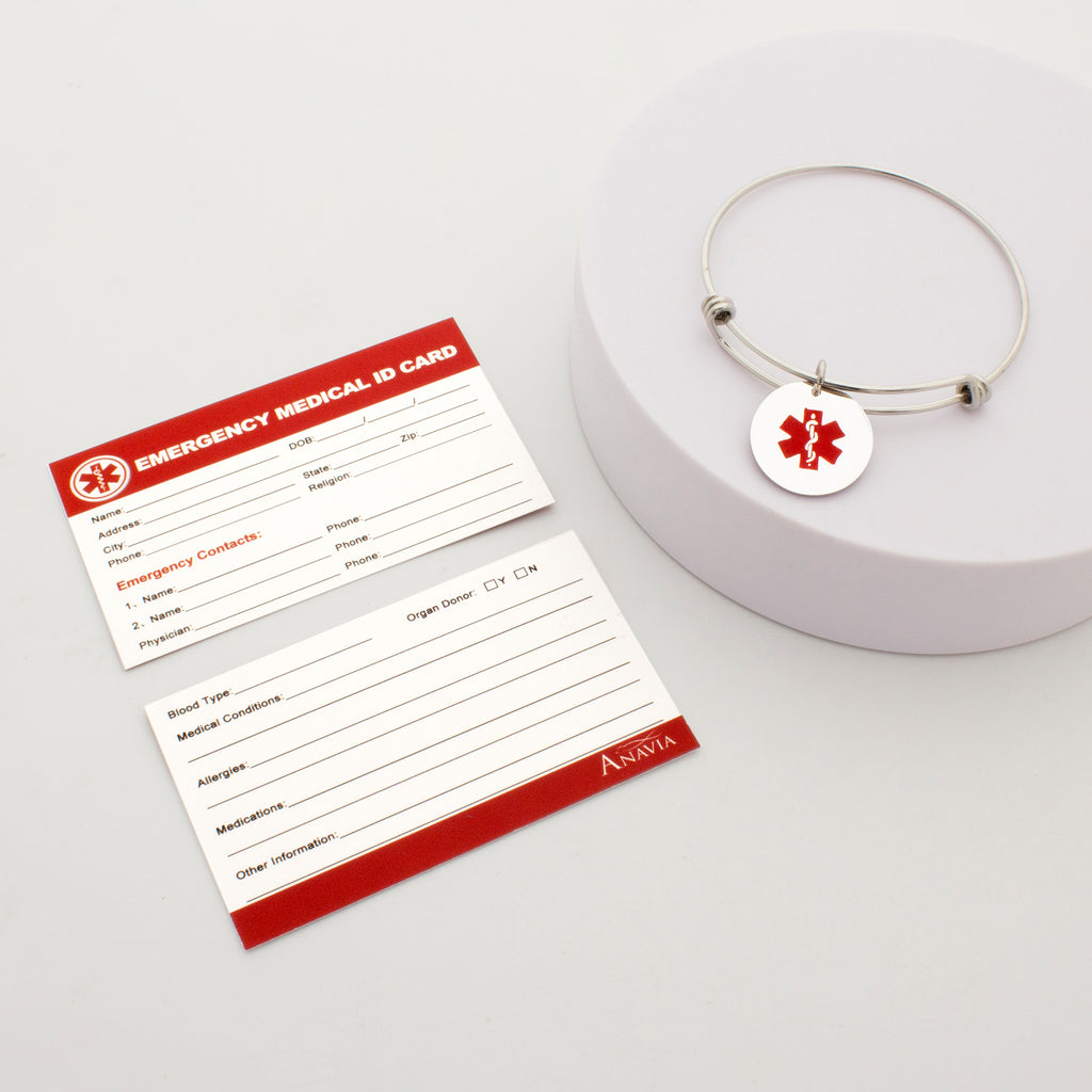 Round Medical Alert ID Adjustable Bracelet