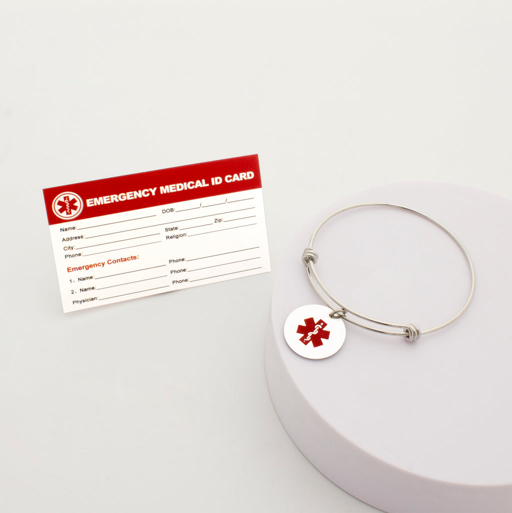 Round Medical Alert ID Adjustable Bracelet