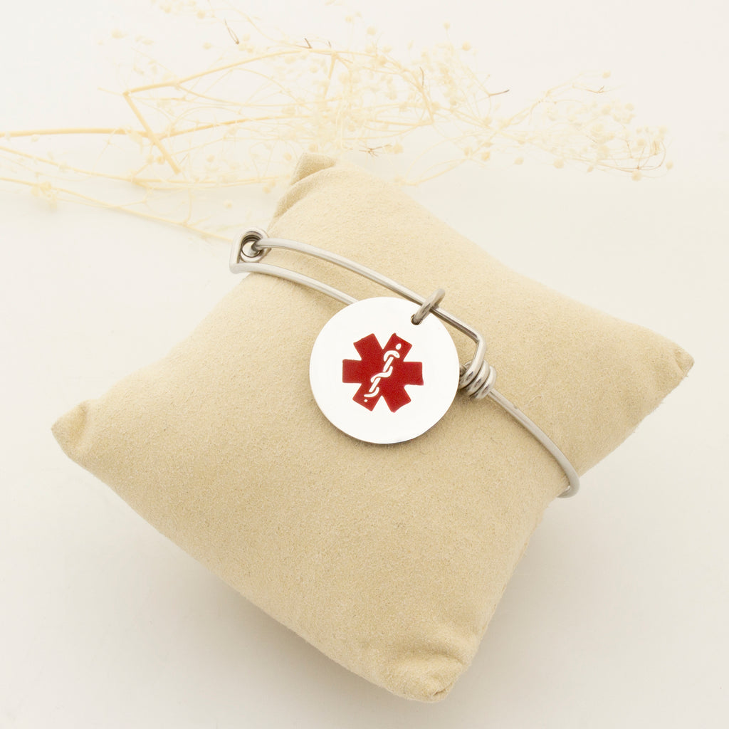 Round Medical Alert ID Adjustable Bracelet