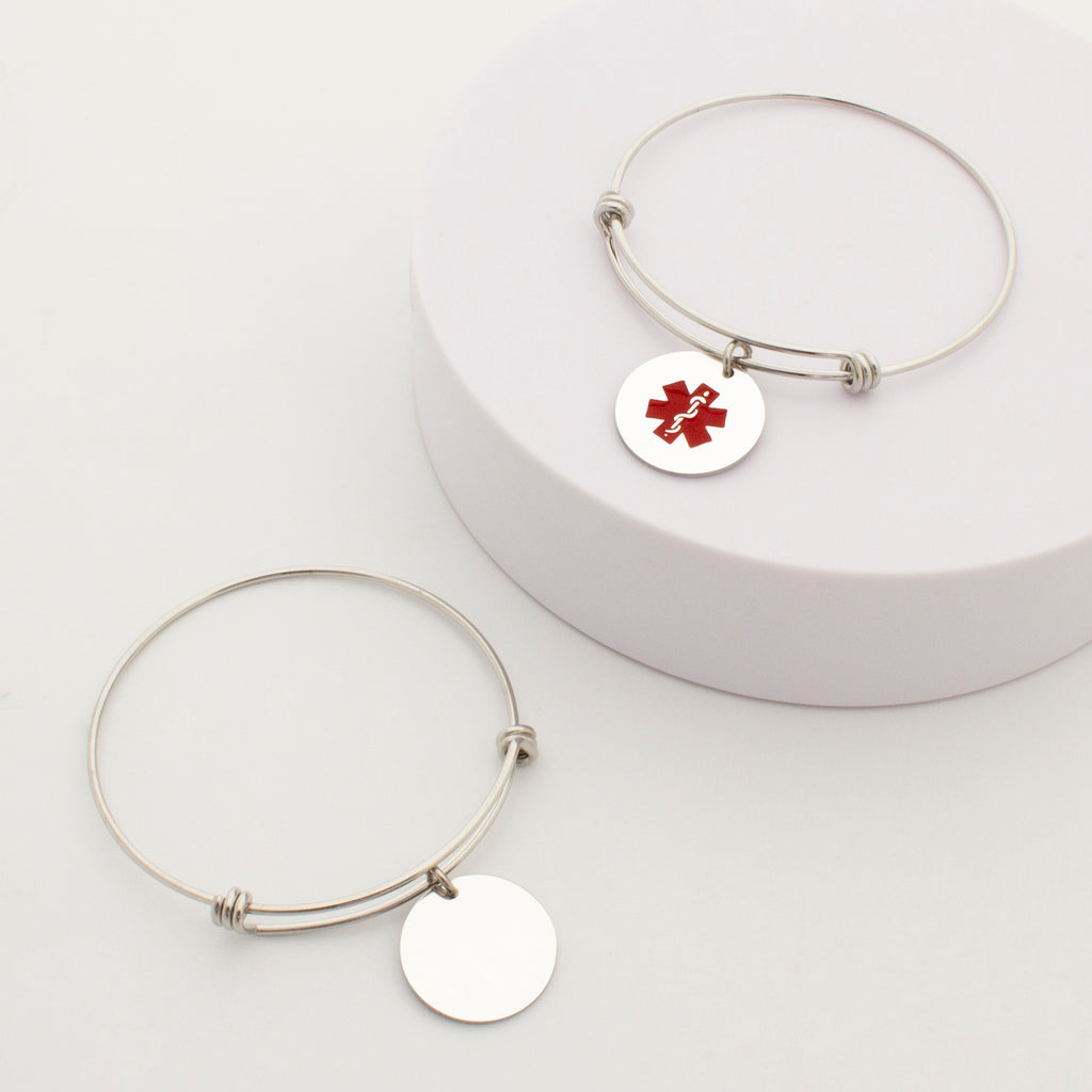 Round Medical Alert ID Adjustable Bracelet